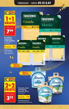 Pogląd oferty "Ser plastry Światowid, 2x250 g/500 g: Gouda, Morski, Ser plastry Światowid, Gouda, Morski, 2x250 g/500 g" - ważna od 29.12.2025 | Strona: 7 | Produkty: Karta, Serek, Mleko, Twaróg
