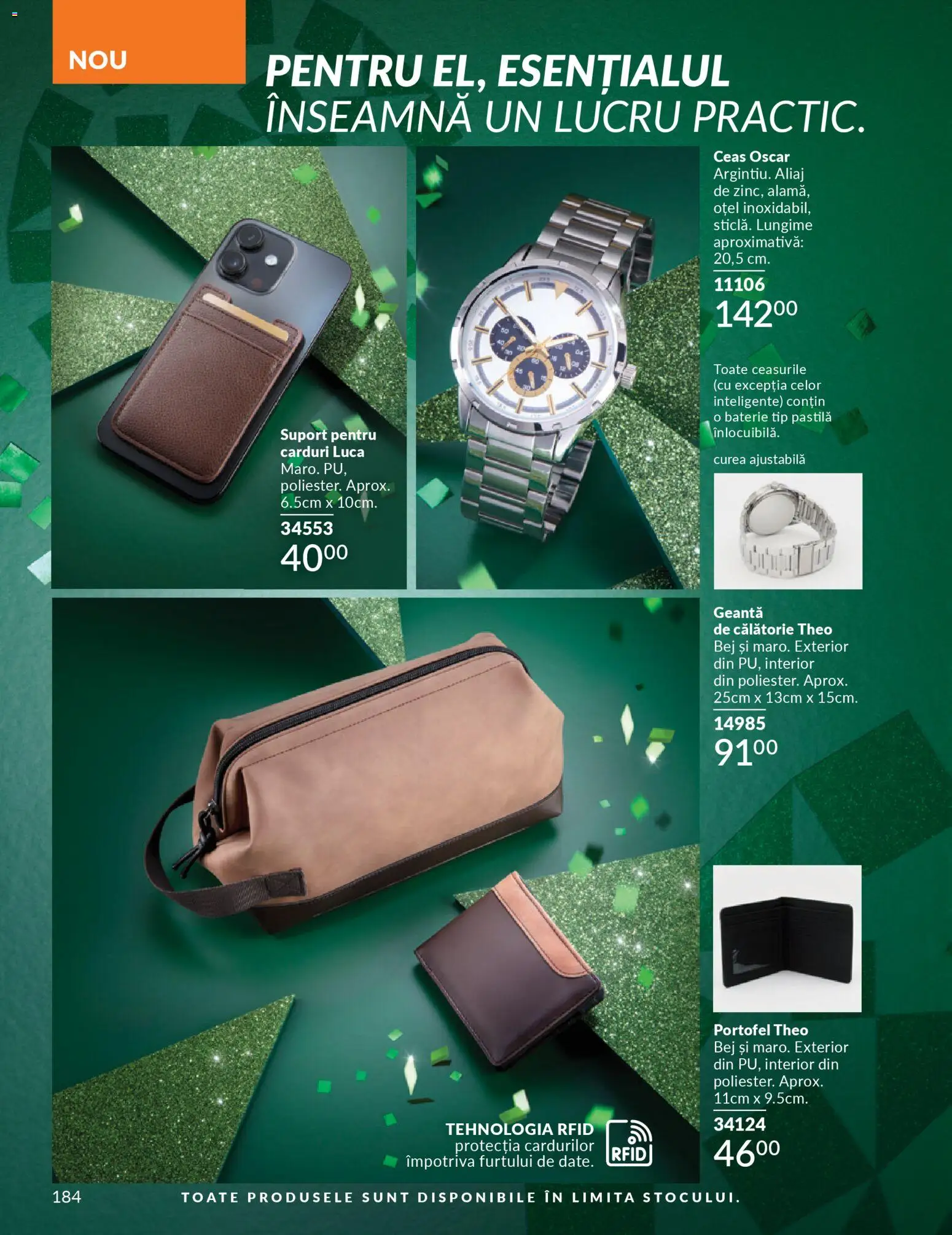 Noul catalog Avon – valabil de la 01.12.2025 | Pagină: 184 | Produse: Curea, Ceas, Geantă, Baterie