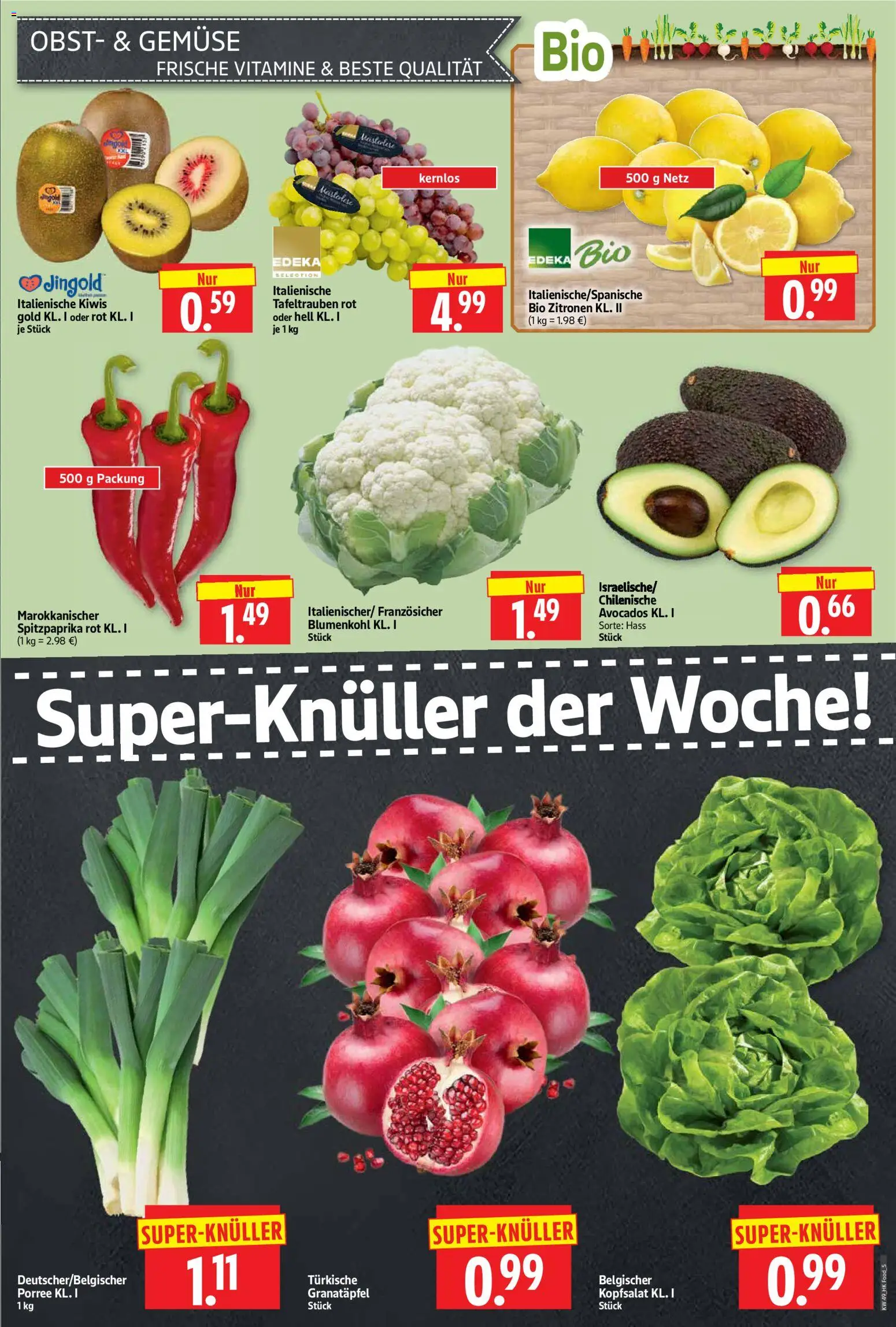 HERKULES Prospekt 	 – gültig ab 01.12.2025 | Seite: 5 | Produkte: Granatapfel, Gemüse, Obst, Zitronen