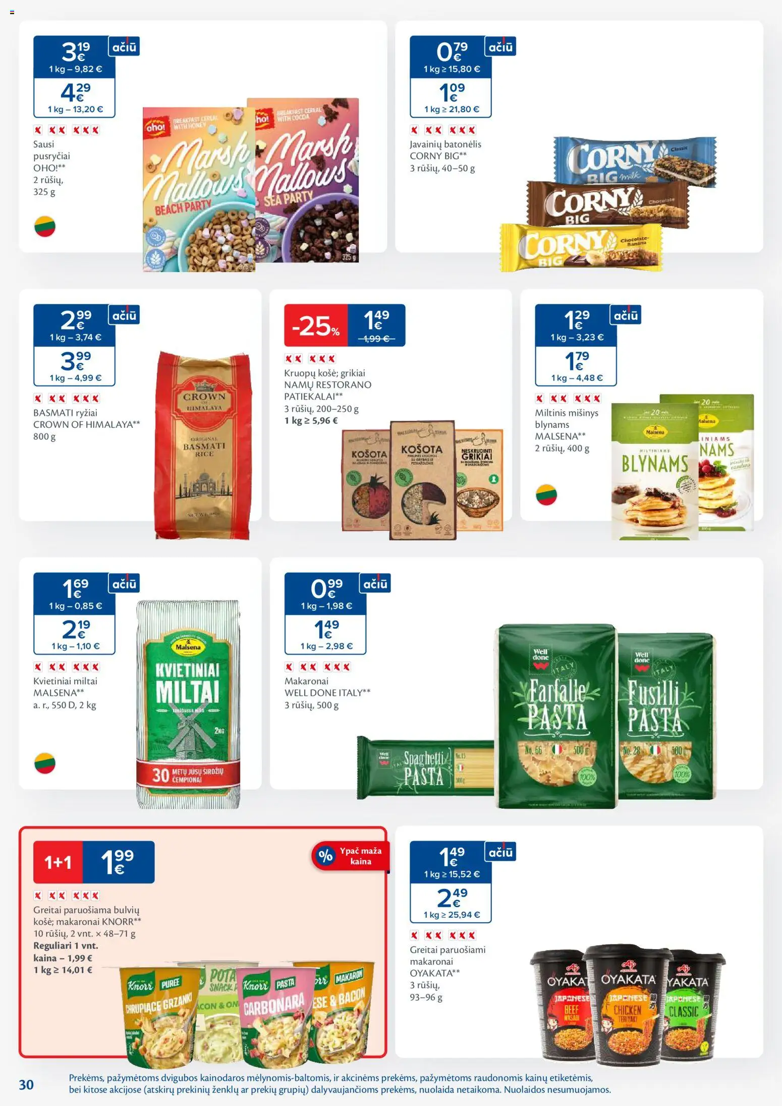 MAXIMA akcijos nuo 13.01.2026 | Puslapis: 30 | Prekių: Miltai, Ryžiai, Greitai paruošiami makaronai, Makaronai