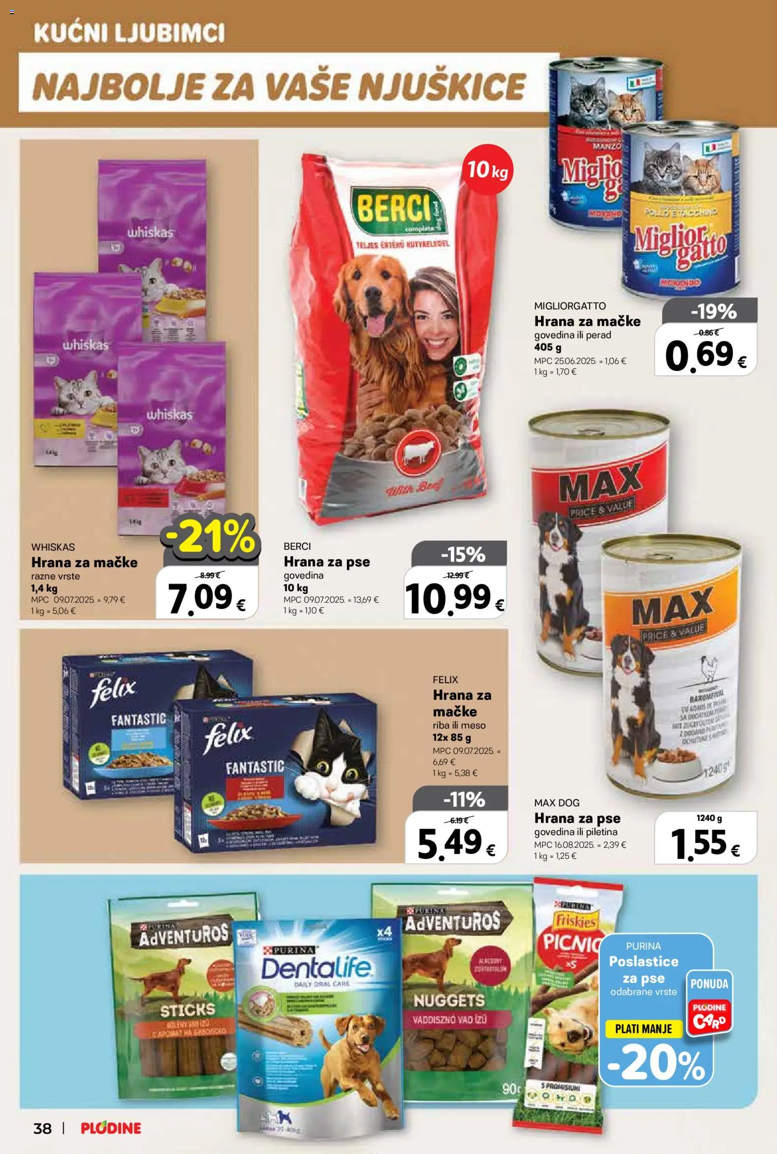 Plodine katalog | vrijedi od 04.03.2026 | Stranica: 38 | Proizvodi: Meso, Piletina, Govedina, Hrana za mačke