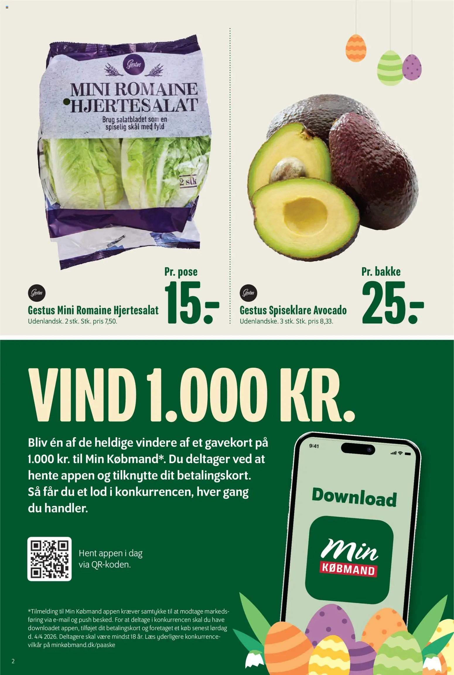 Min Købmand tilbudsavis – gyldig fra 20.03.2026 | Side: 2 | Produkter: Avocado, Søm