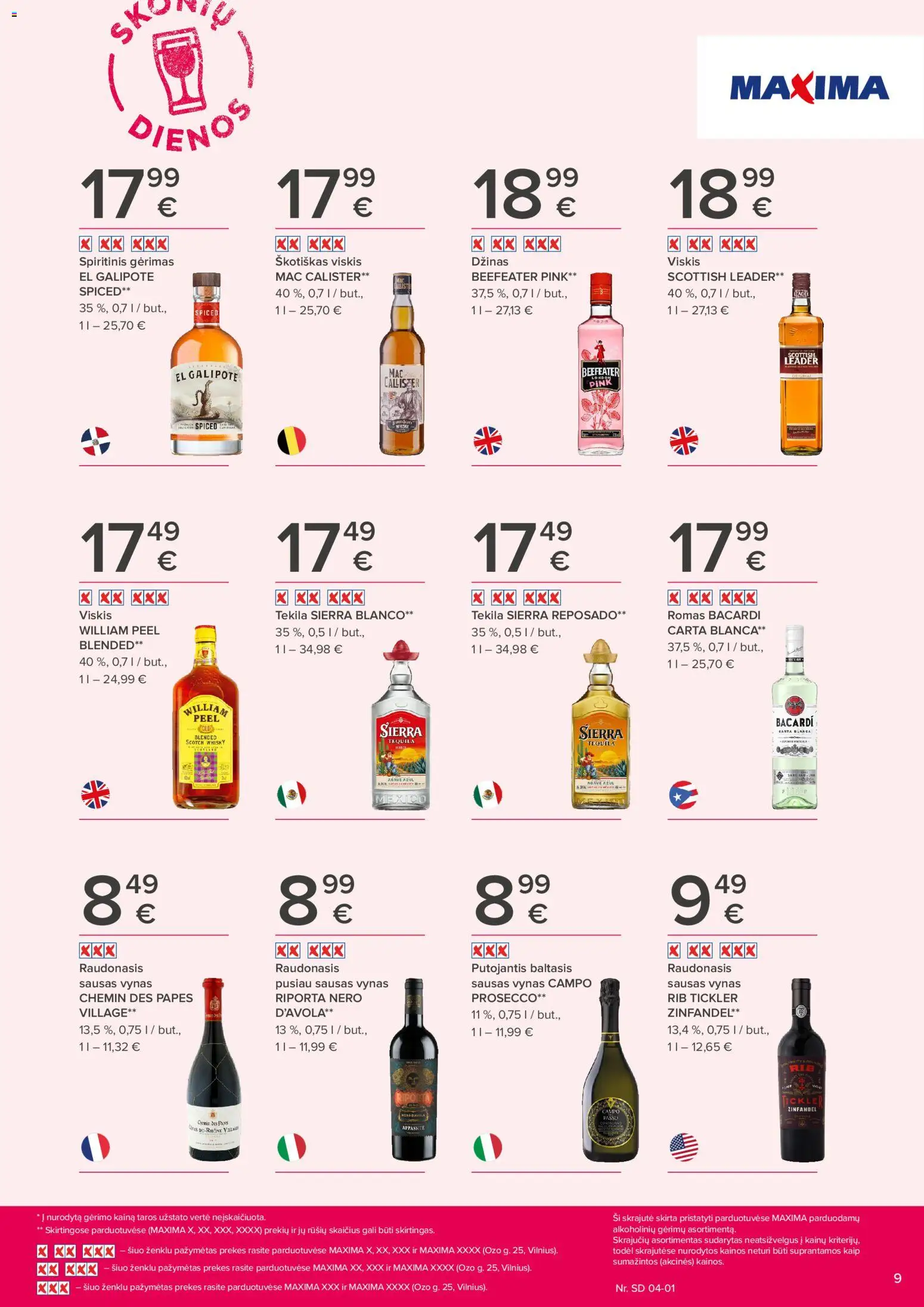 MAXIMA akcijos nuo 19.03.2026 | Puslapis: 9 | Prekių: Viskis, Vynas, Džinas