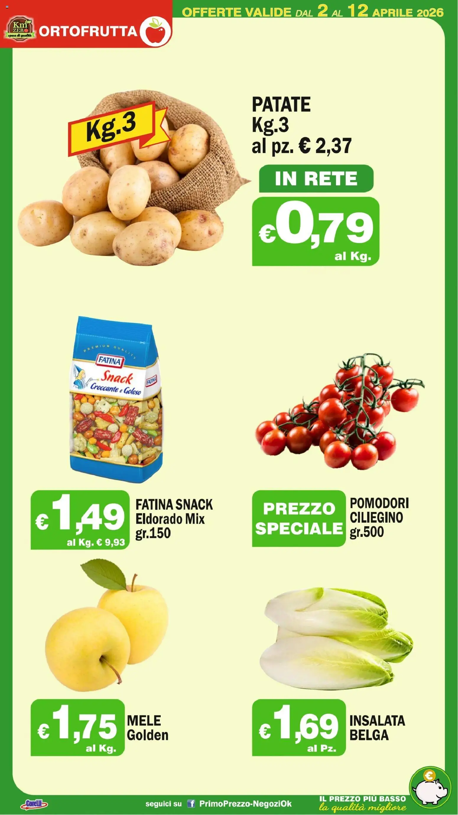 Volantino Primo Prezzo del 02.04.2026 | Pagina: 31 | Prodotti: Mele, Insalata, Patate, Pomodori