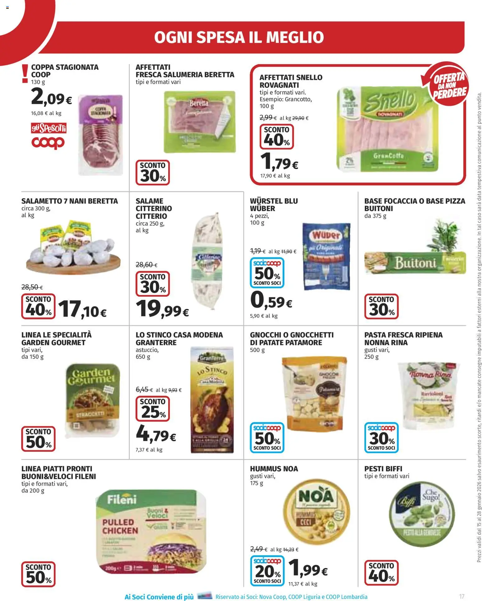 Volantino Ipercoop del 15.01.2026 | Pagina: 17 | Prodotti: Salame, Ceci, Patate, Pasta
