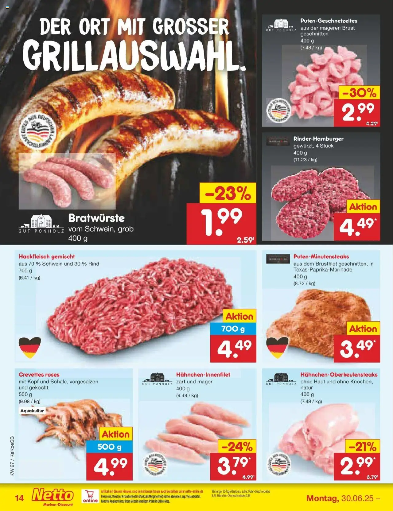 Netto Marken-Discount prospekt Köln	 - gültig ab dem 29.06.2025 | Seite: 16 | Produkte: Steak, Hackfleisch