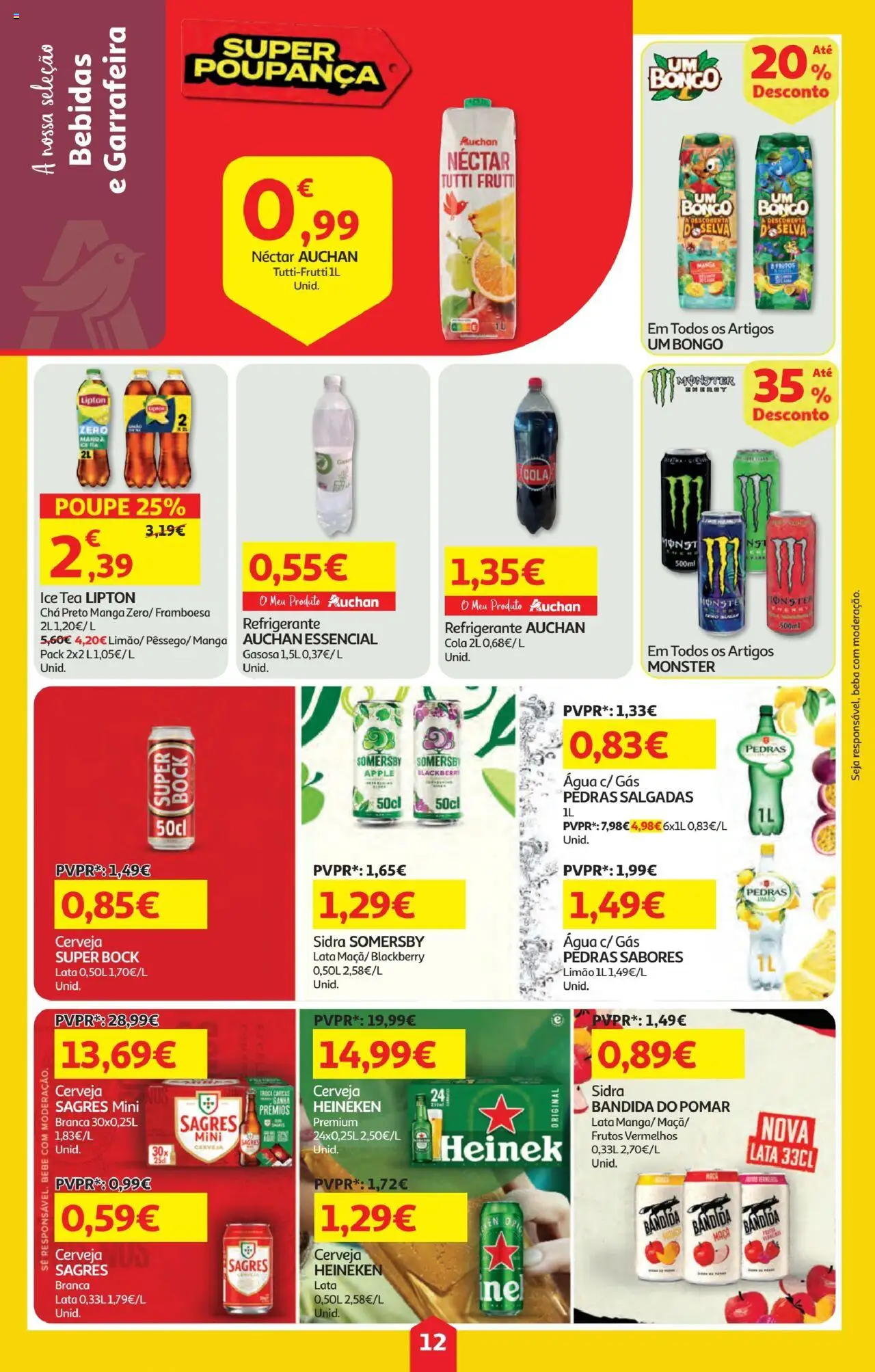 Minipreço folheto │ válido de 04.09.2025 | Página: 12 | Produtos: Agua, Super bock, Maça, Somersby
