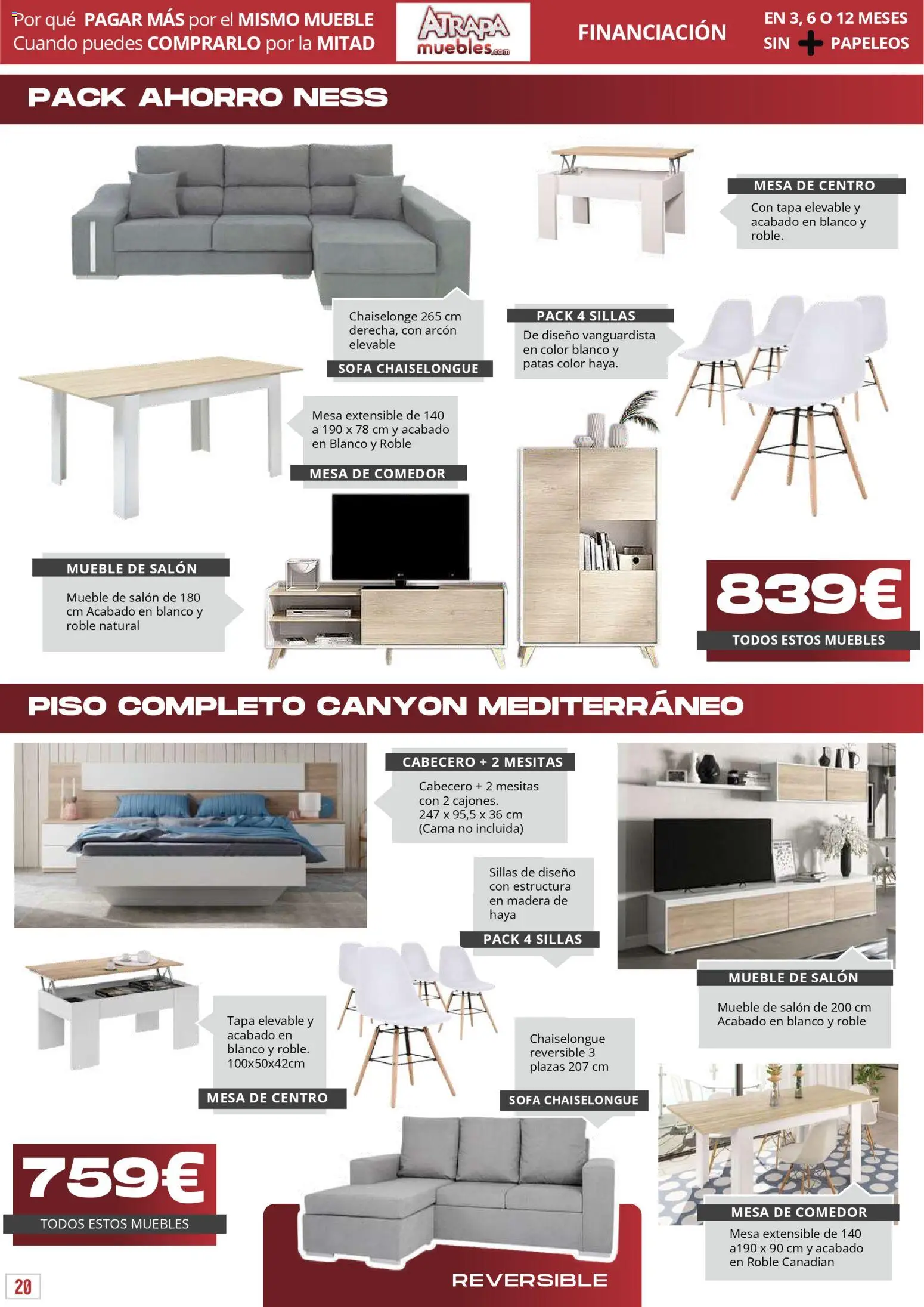 Atrapa Muebles folleto │ válido desde el 03.03.2026 | Página: 20 | Productos: Mesa extensible, Muebles, Cama, Mesa