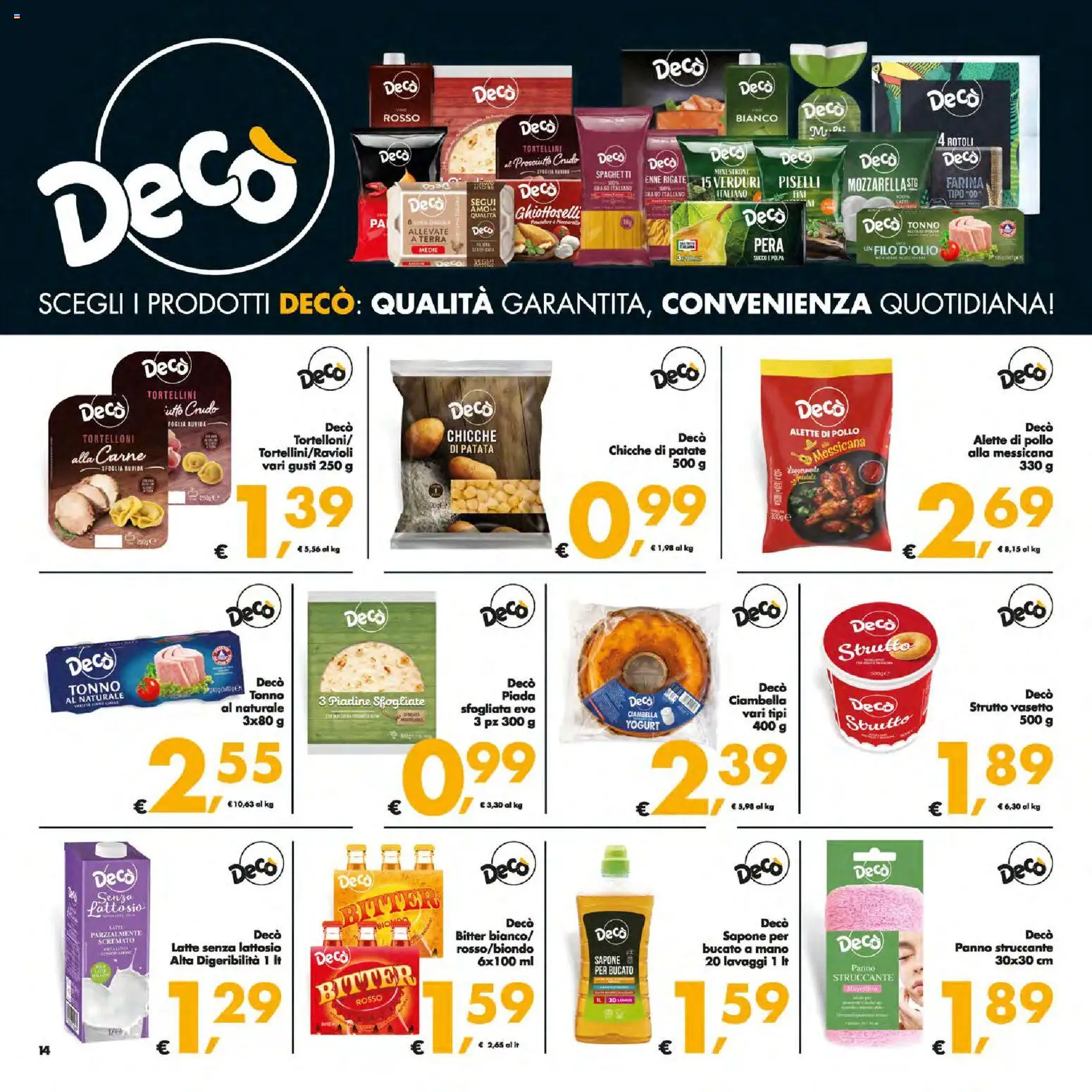 Volantino Decò del 13.02.2026 | Pagina: 18 | Prodotti: Yogurt, Patate, Mozzarella, Piselli