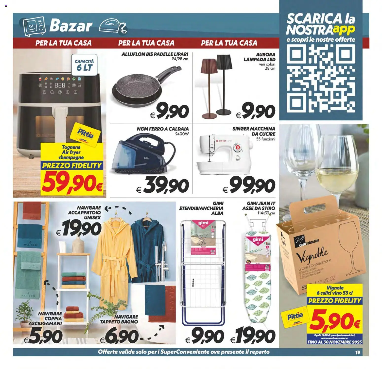 Volantino SuperConveniente del 24.10.2025 | Pagina: 19 | Prodotti: Caldaia, Vino, Tappeto, Lampada