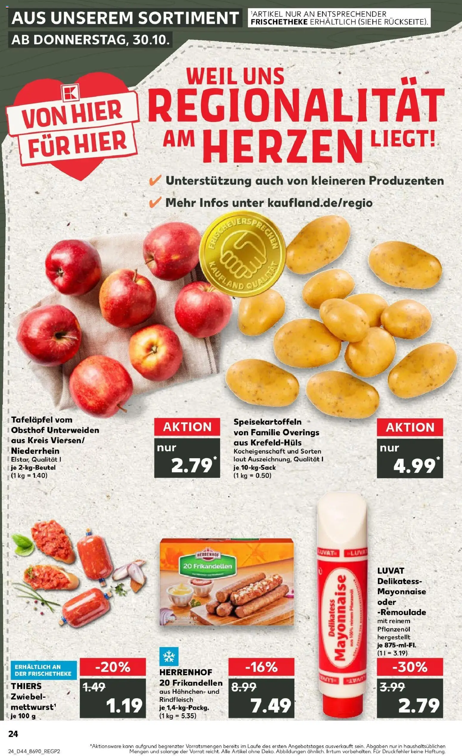 Kaufland prospekt Kamp-Lintfort	 – gültig ab 30.10.2025 | Seite: 24 | Produkte: Hahnchen, Mayonnaise, Rindfleisch