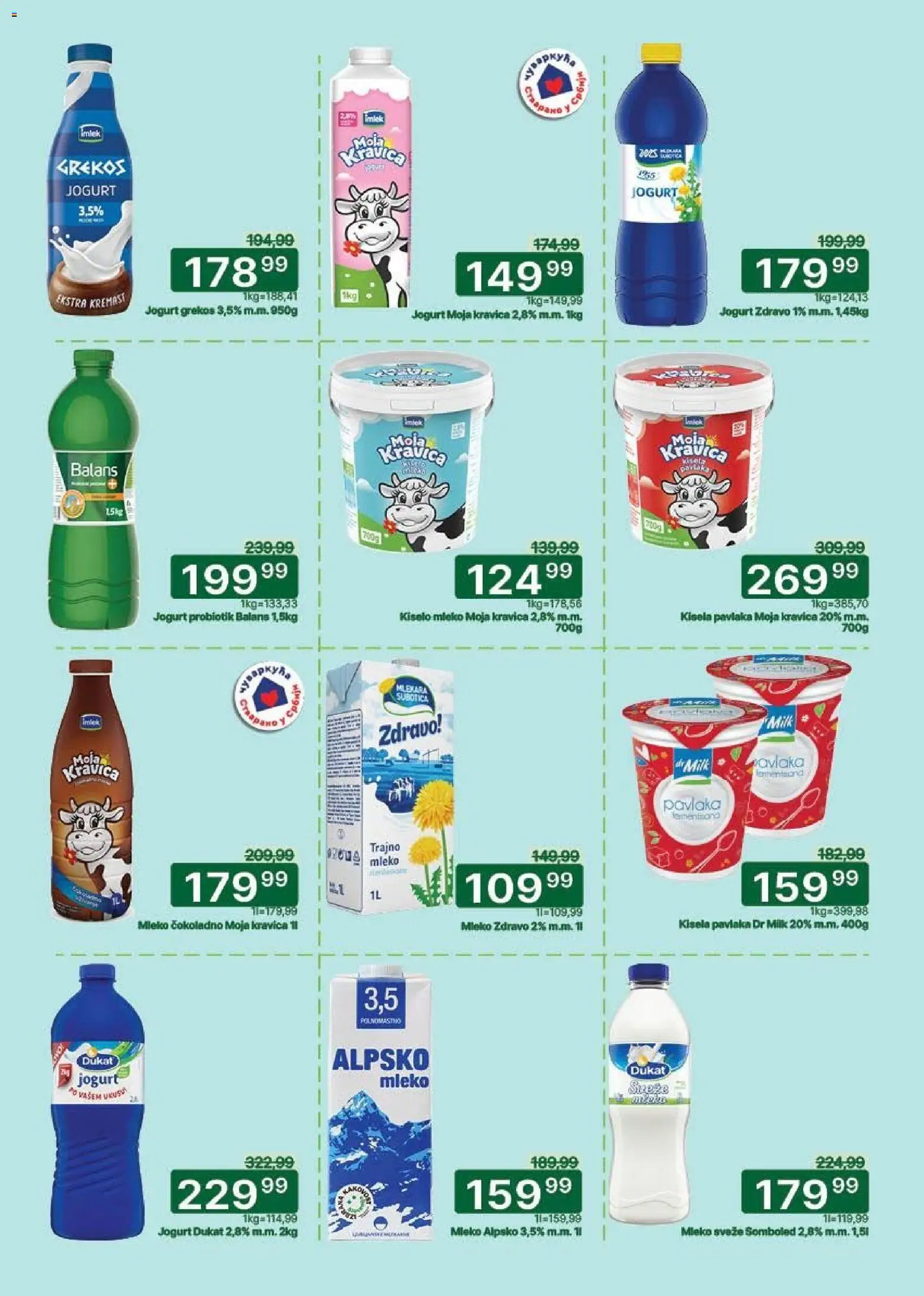 Univerexport katalog - važi od 05.01.2026 | Strana: 7 | Proizvode: Kisela pavlaka, Kiselo mleko, Moja kravica, Jogurt