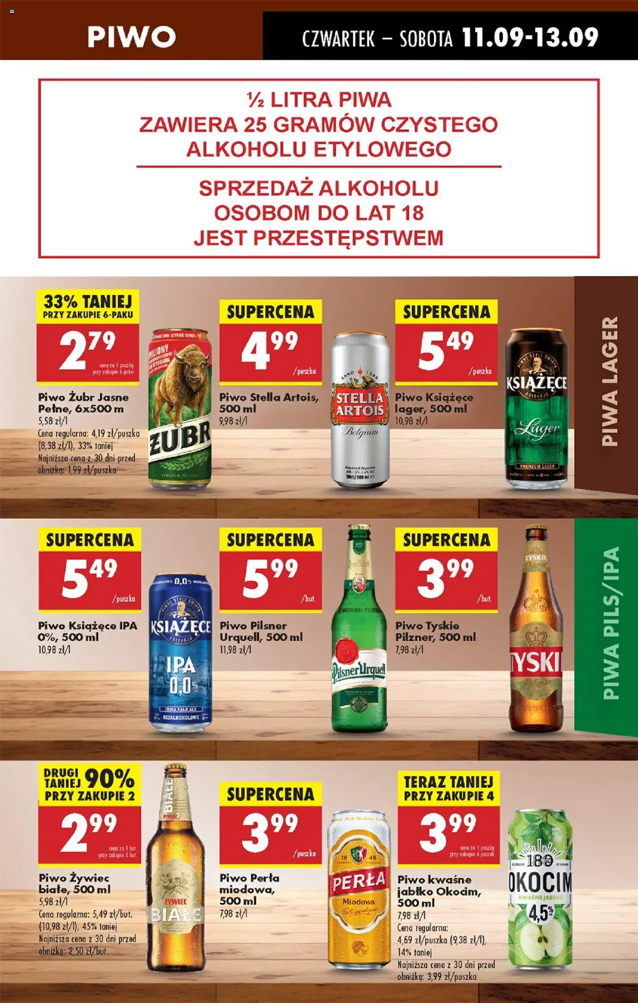 Biedronka gazetka - Oferta w tym tygodniu od 11.09.2025 | Strona: 51 | Produkty: Piwo żubr, Piwo perła, Tyskie, Piwo