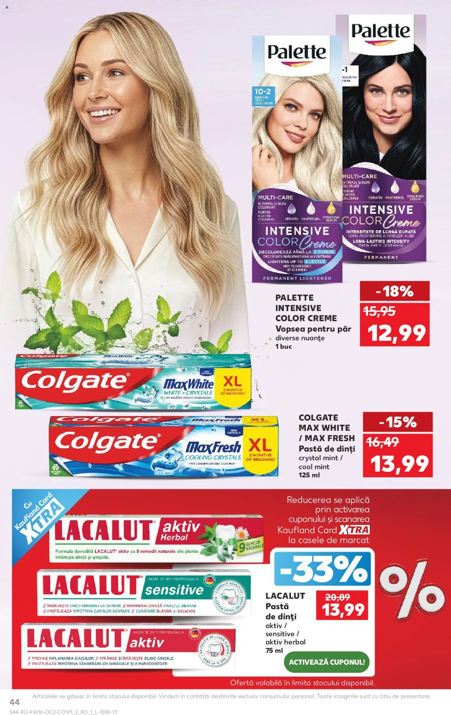 Noul catalog Kaufland – valabil de la 15.04.2026 | Pagină: 44 | Produse: Vopsea, Pastă de dinți
