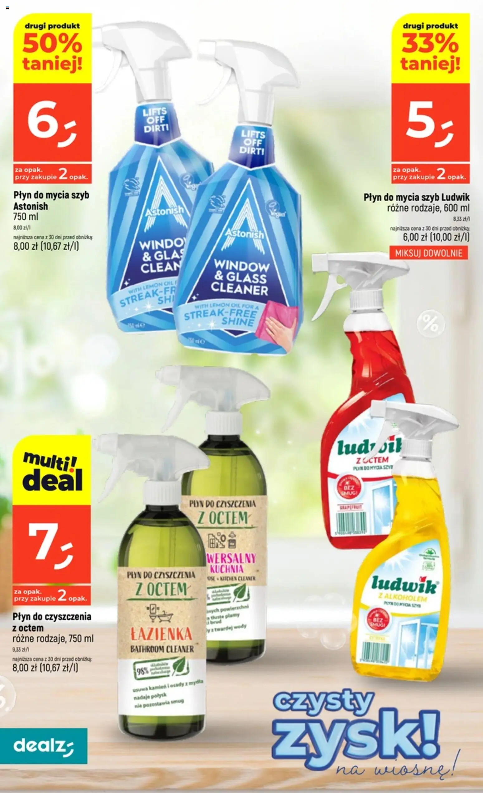 Dealz gazetka - Czysty zysk od 19.03.2026 | Strona: 2 | Produkty: Płyn do mycia szyb, Cleaner