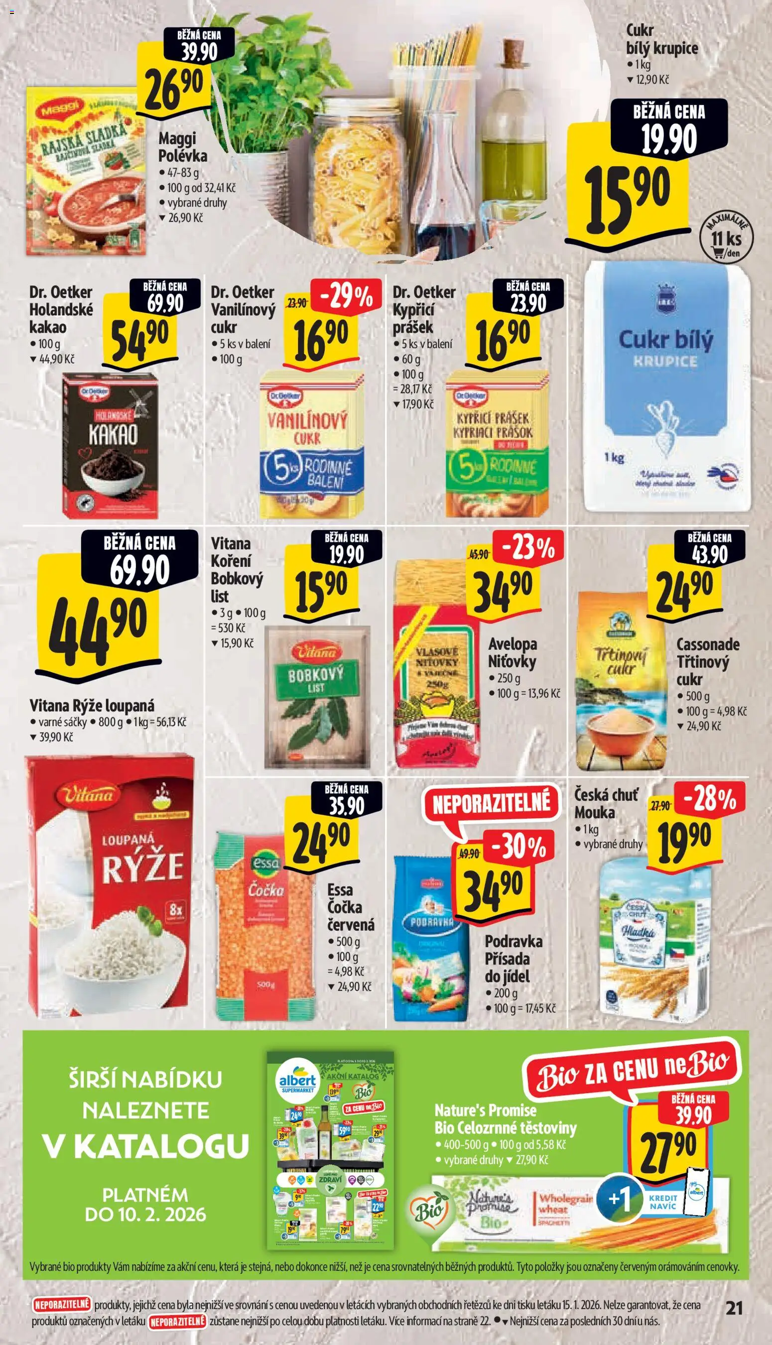 Albert leták - Supermarket od 21.01.2026 | Strana: 27 | Produkty: Čočka, Krupice, Celozrnné těstoviny, Mouka