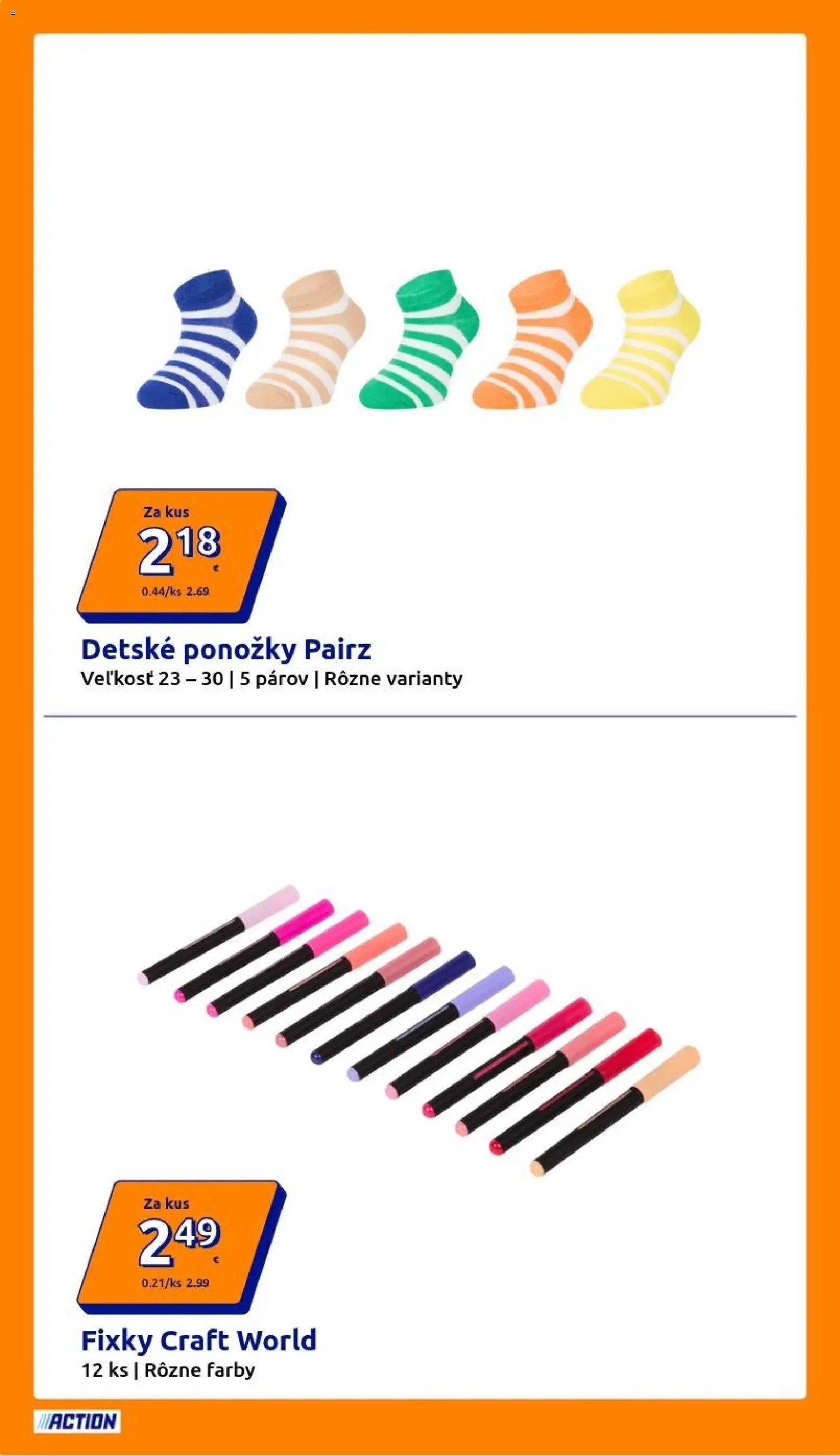 Nové Action akcie – leták je platný od 22.04.2026 | Strana: 6 | Produkty: Fixky, Ponožky