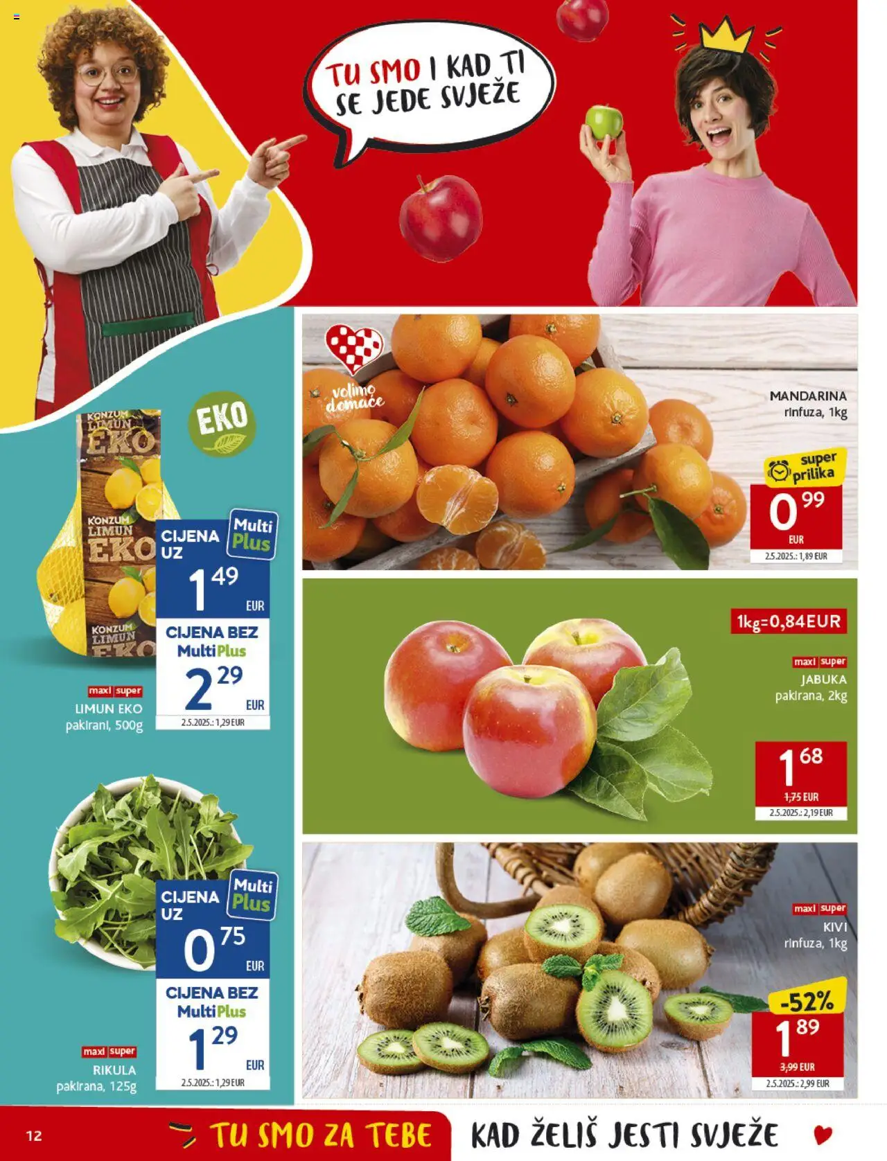 Konzum katalog | vrijedi od 15.10.2025 | Stranica: 12 | Proizvodi: Mandarina, Kivi, Limun, Jabuka