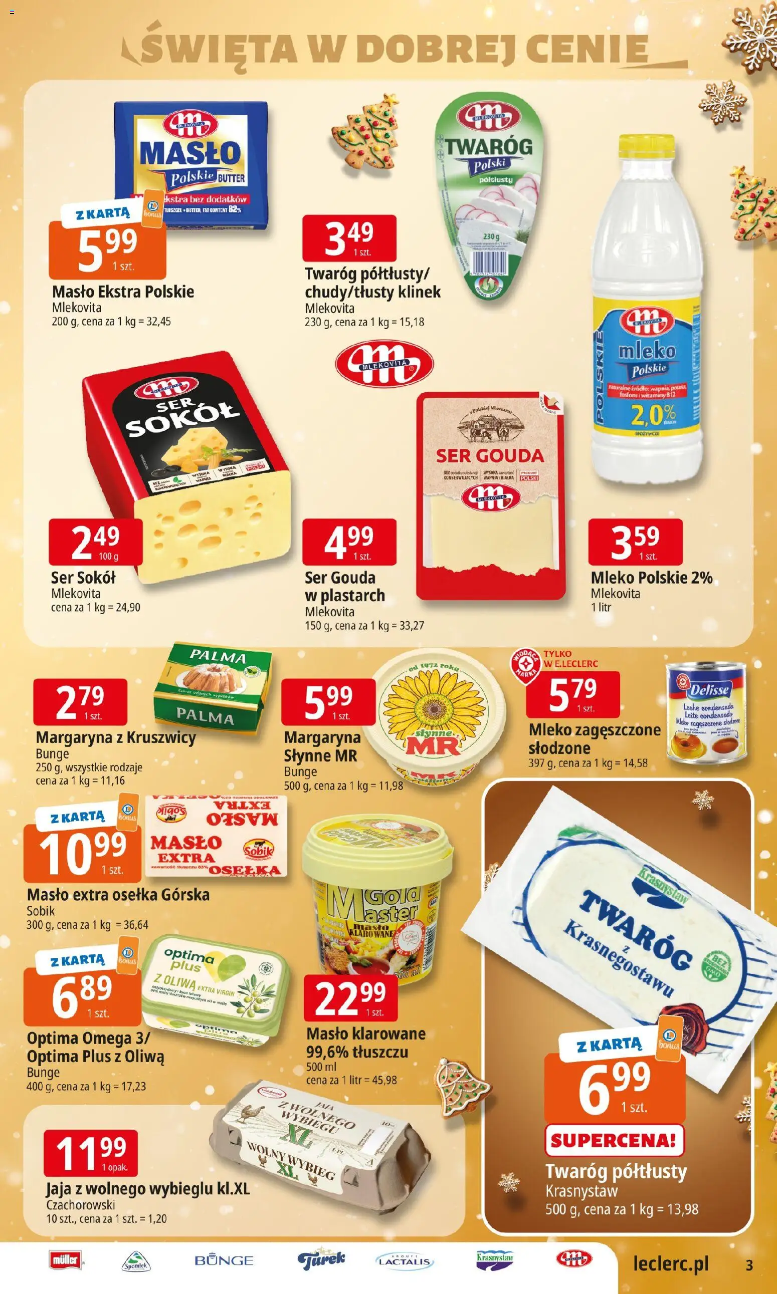 E.Leclerc Gazetka - Wrocław od 09.12.2025 | Strona: 3 | Produkty: Osełka, Masło, Jaja, Ser gouda