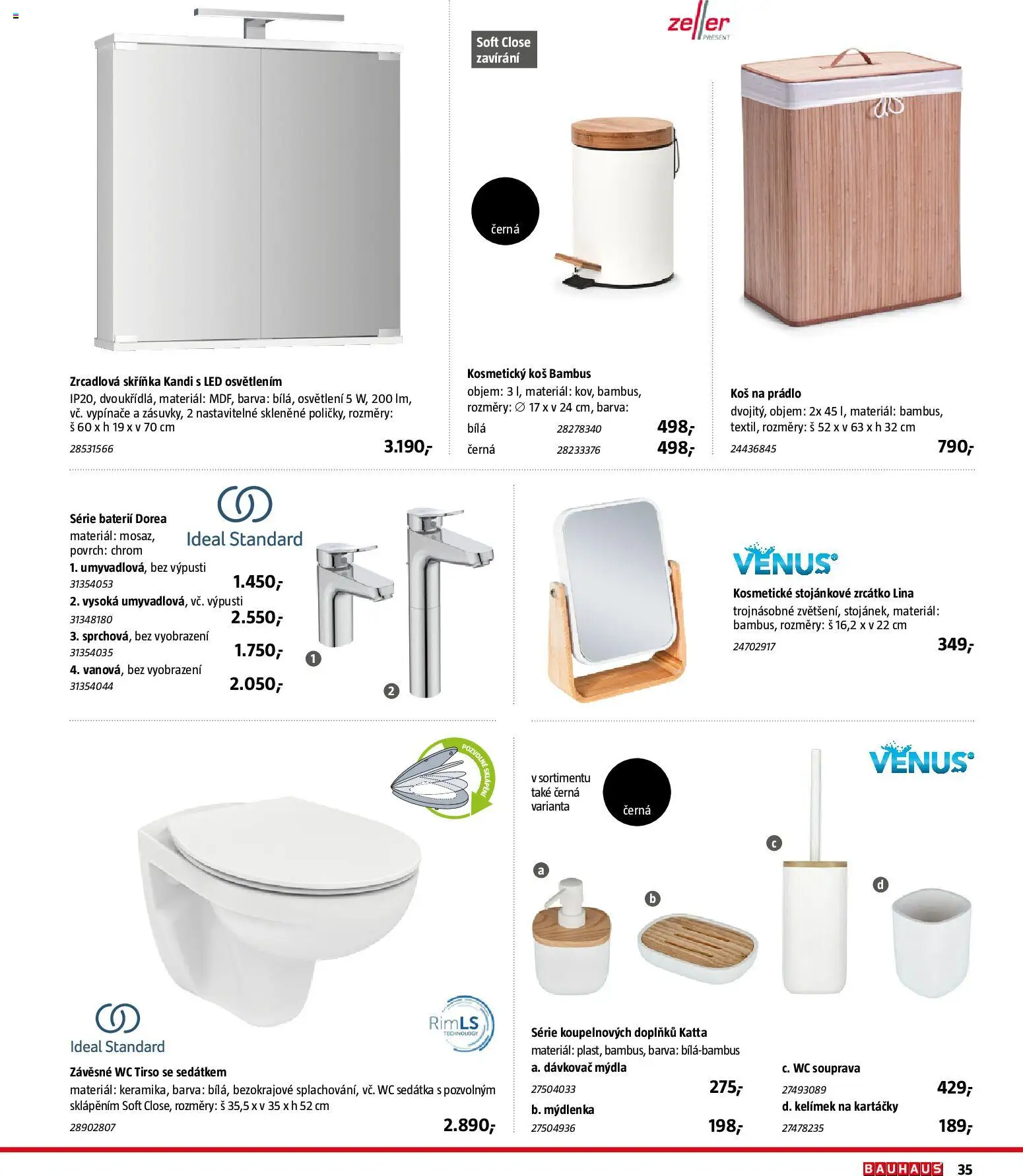 Bauhaus katalog Sanita od 03.11.2025 | Strana: 35 | Produkty: Koš na prádlo, Dávkovač, Skříňka, Koš