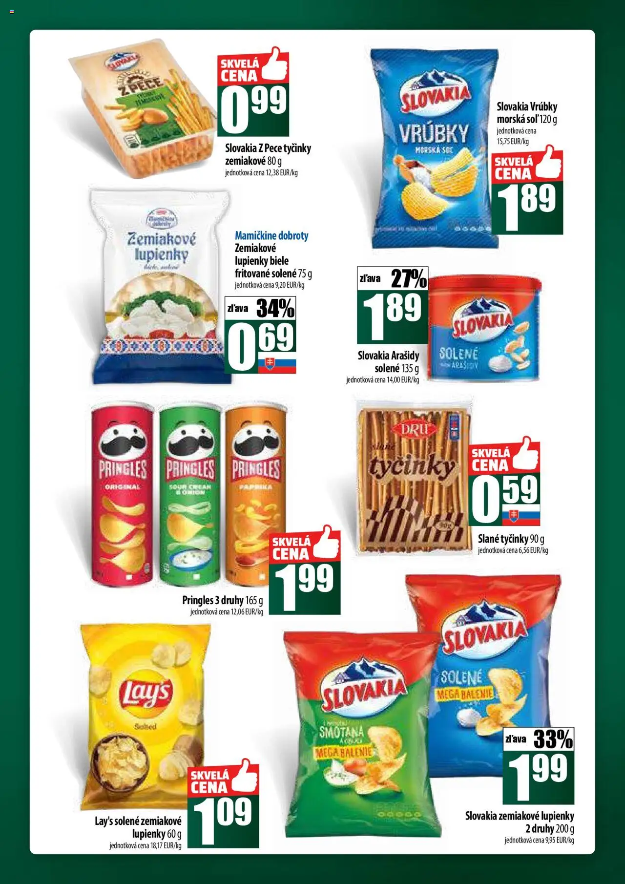 COOP Jednota široká ponuka │ platný od 14.08.2025 | Strana: 43 | Produkty: Paprika, Smotana, Pringles, Arašidy