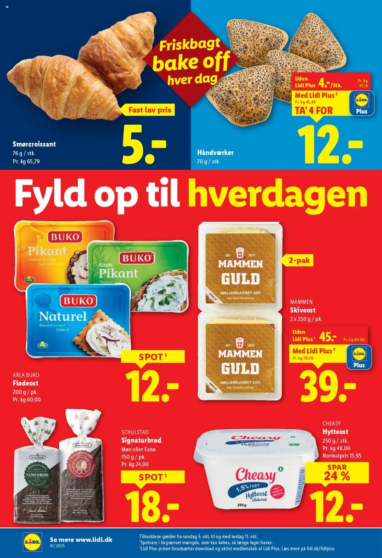 Lidl tilbudsavis – gyldig fra 05.10.2025 | Side: 18 | Produkter: Ost, Hytteost, Løg, Skiveost