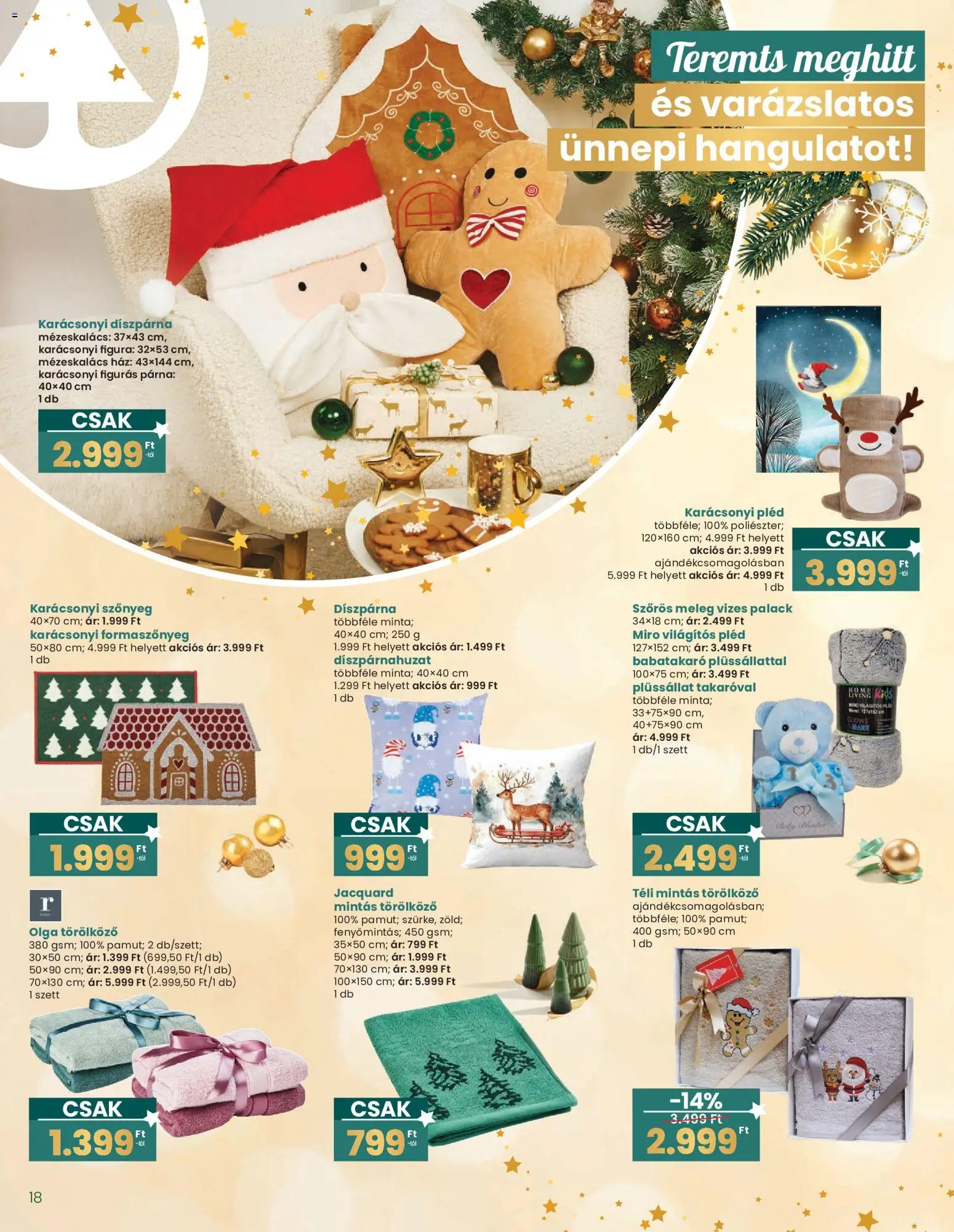 Interspar akciós ujság - amely érvényes a következő dátumtól: 20.12.2025 | Oldal: 18 | Termékek: Díszpárnahuzat, Törölköző, Mézeskalács, Díszpárna
