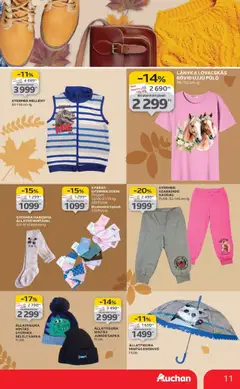 Auchan - Őszi Textil ajánlataink - amely érvényes a következő dátumtól: 02.10.2025 | Oldal: 11 | Termékek: Harisnya, Mellény, Nadrág, Zokni