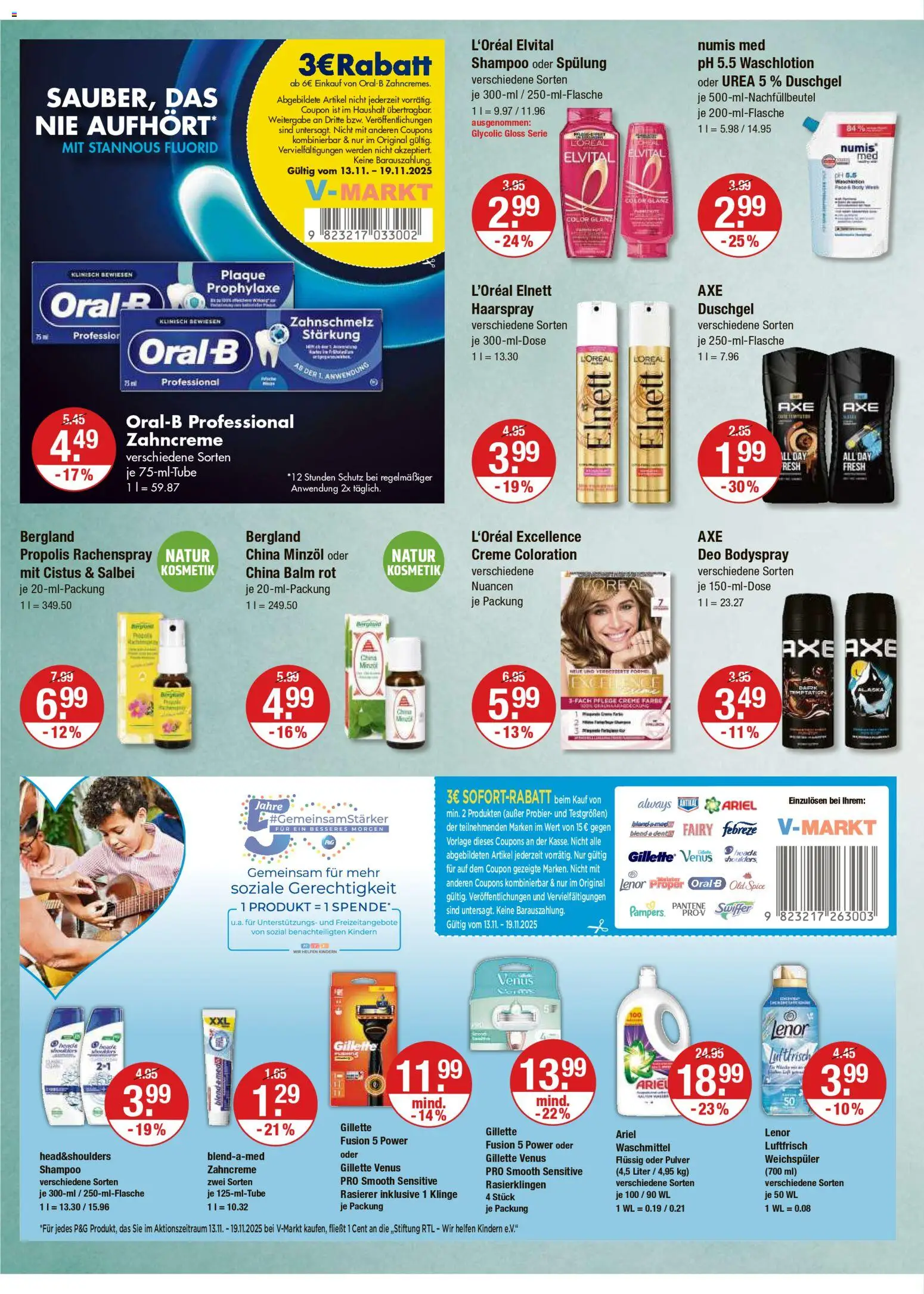 V-Markt - M&#252;nchen – gültig ab 13.11.2025 | Seite: 14 | Produkte: Rasierer, Ariel, Duschgel, Axe