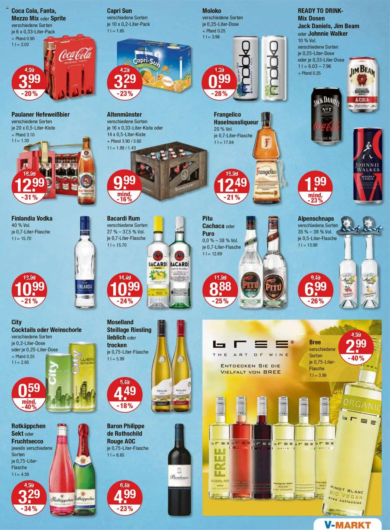 V-Markt - Oberbayern – gültig ab 11.09.2025 | Seite: 9 | Produkte: Whisky, Capri sun, Cola, Weinschorle