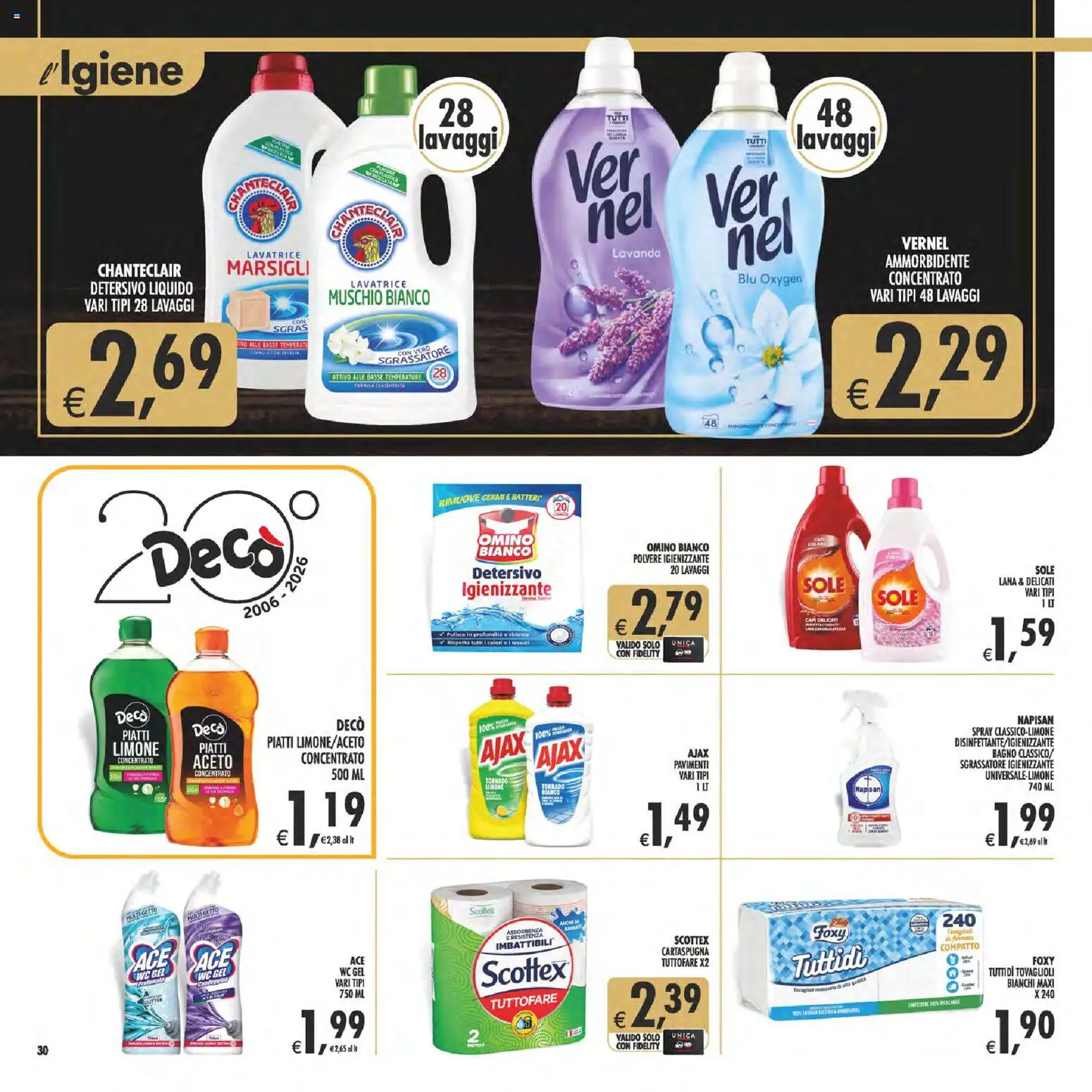 Volantino Decò del 07.04.2026 | Pagina: 30 | Prodotti: Ammorbidente, Lavanda, WC, Bagno