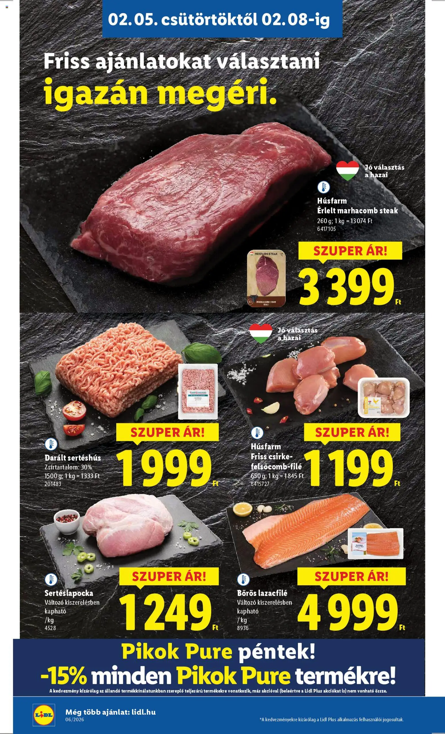Lidl akciós ujság - amely érvényes a következő dátumtól: 05.02.2026 | Oldal: 6 | Termékek: Sertéslapocka, Darált sertéshús, Sertéshús, Marhacomb