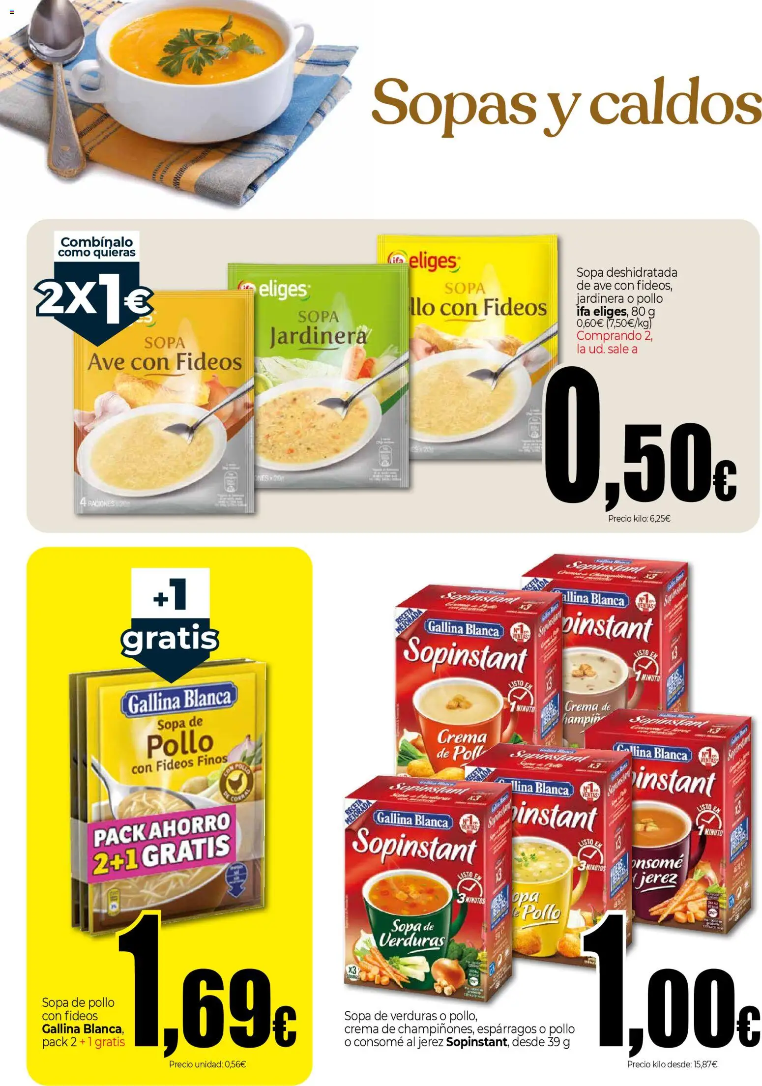 Unide - Especial Sopas y Caldos │ válido desde el 22.01.2026 | Página: 4 | Productos: Jardinera, Fideos, Crema, Κλειδαριά της πόρτας