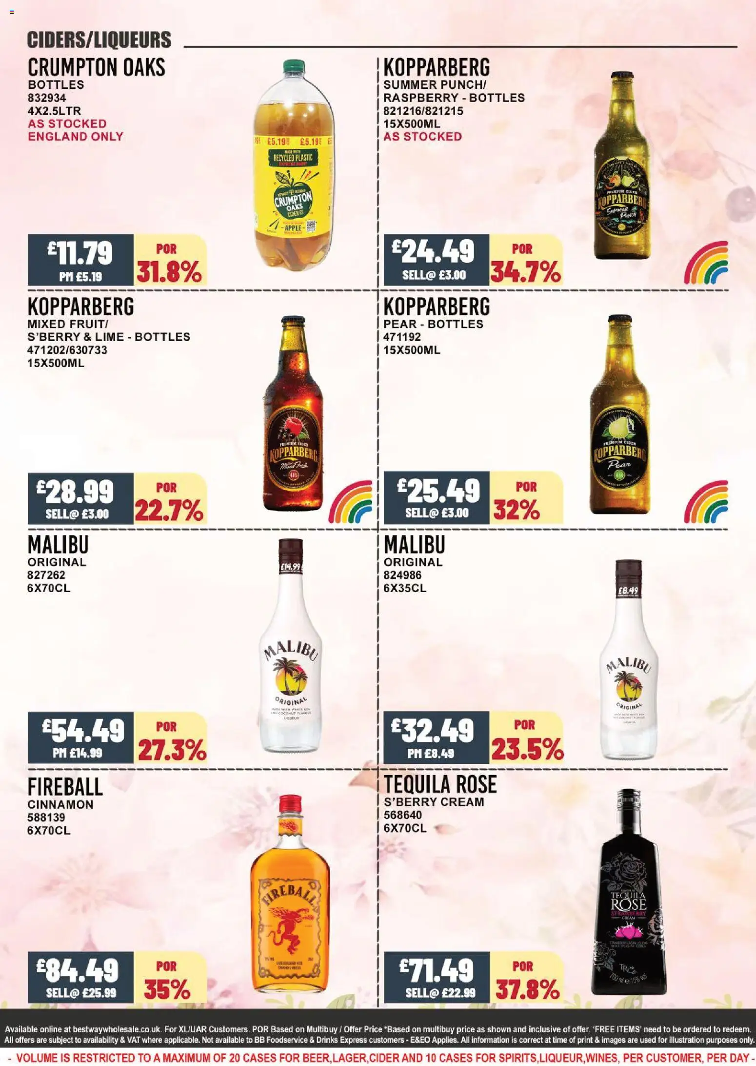 {H1} | Page: 4 | Products: Malibu, Apple, Cream, Raspberry