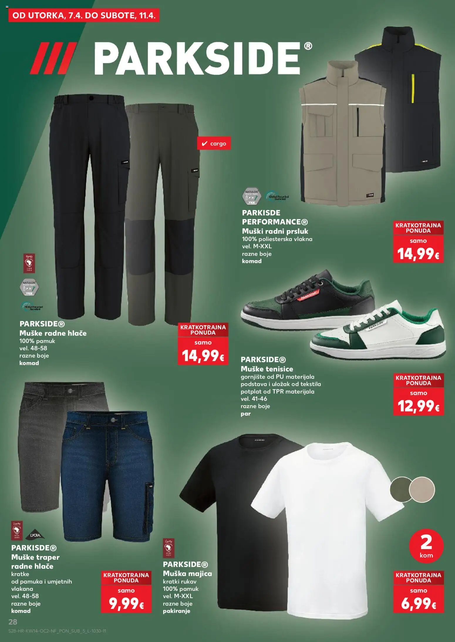 Kaufland katalog | vrijedi od 01.04.2026 | Stranica: 28 | Proizvodi: Majica, Hlače, Tenisice, Parkside