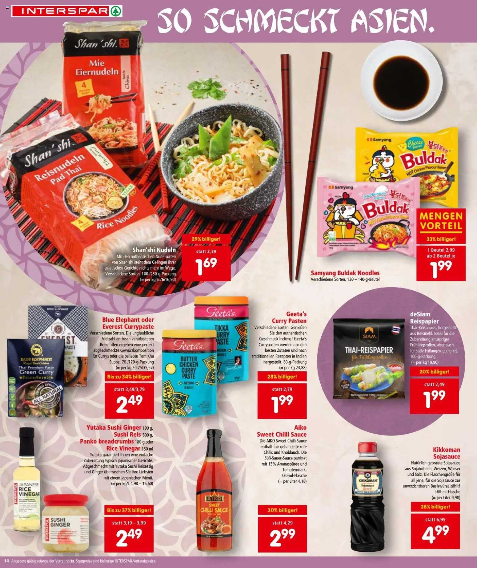 Interspar - Black Friday gültig ab 20.11.2025 | Seite: 14 | Produkte: Wasser, Butter, Reis, Nudeln