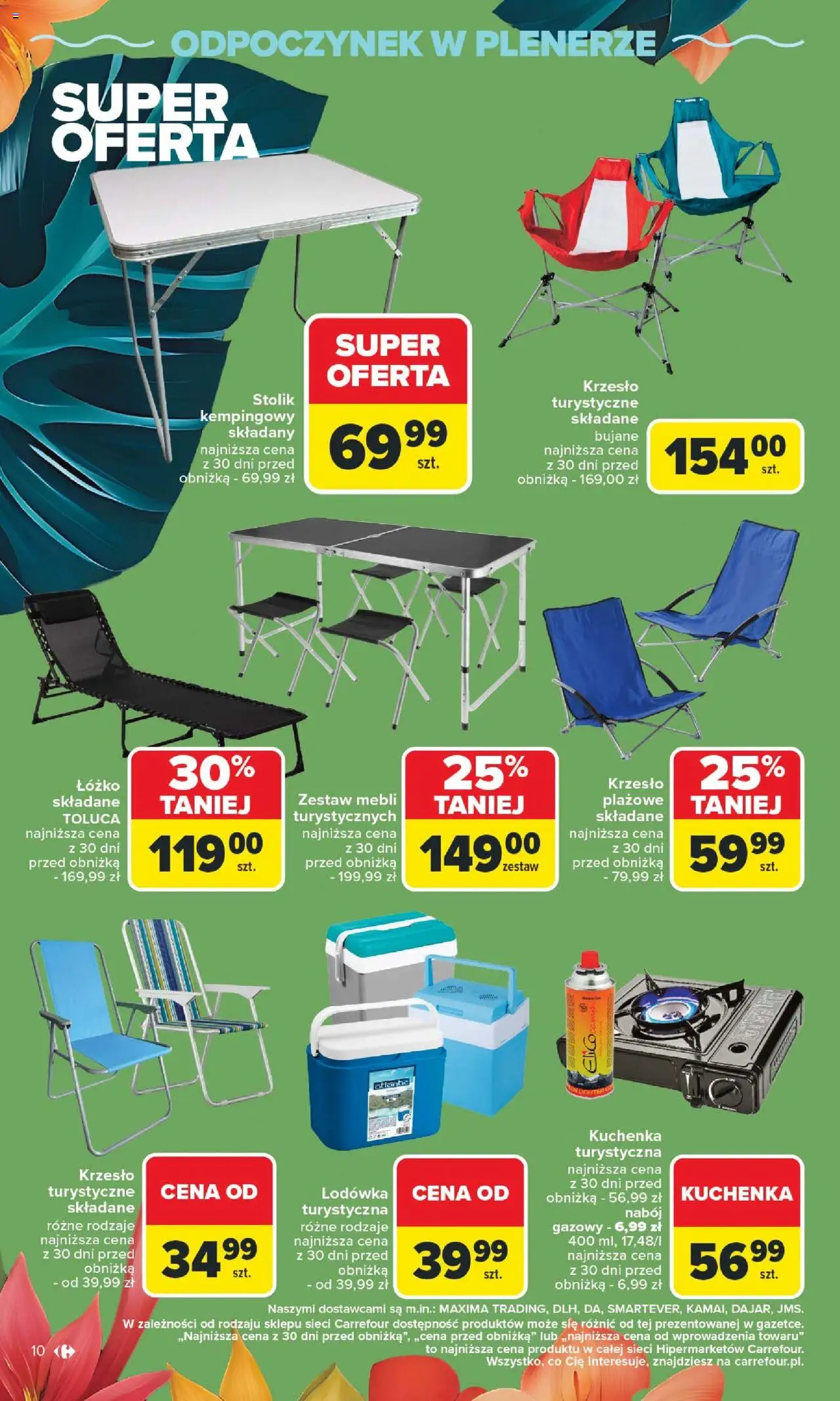 Carrefour Gazetka - Lato bliskie, ceny niskie od 02.06.2025 | Strona: 10 | Produkty: Lodówka, Kuchenka, Łóżko, Krzesło