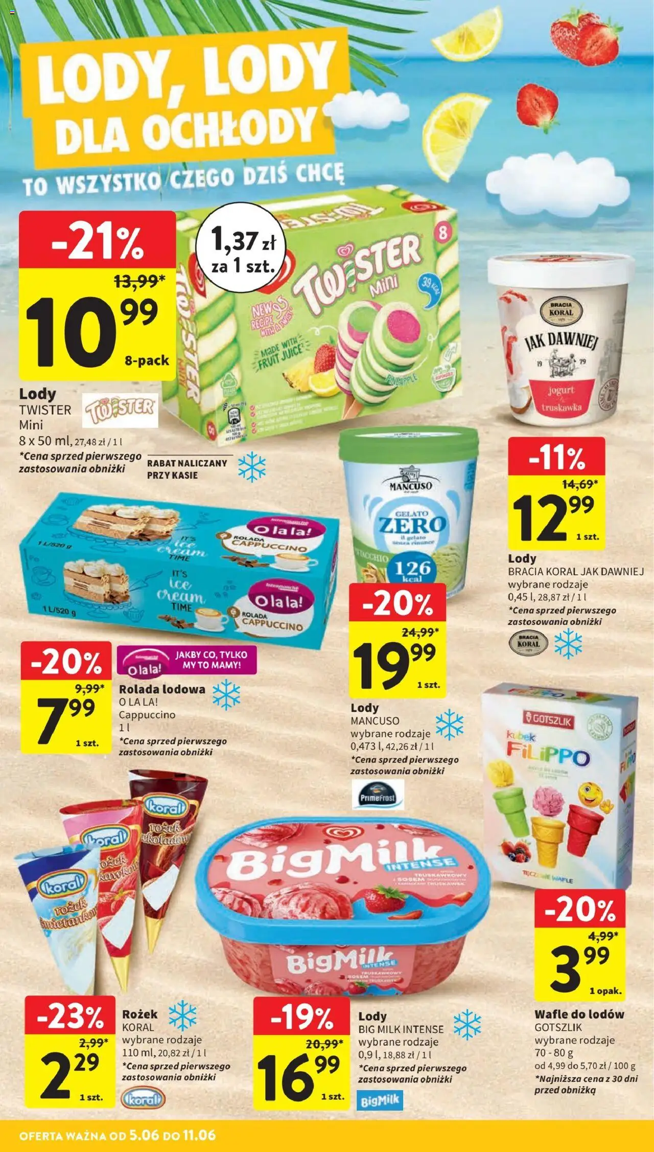 Intermarche Gazetka od 05.06.2025 | Strona: 24 | Produkty: Wafle, Rolada, Cappuccino, Jogurt