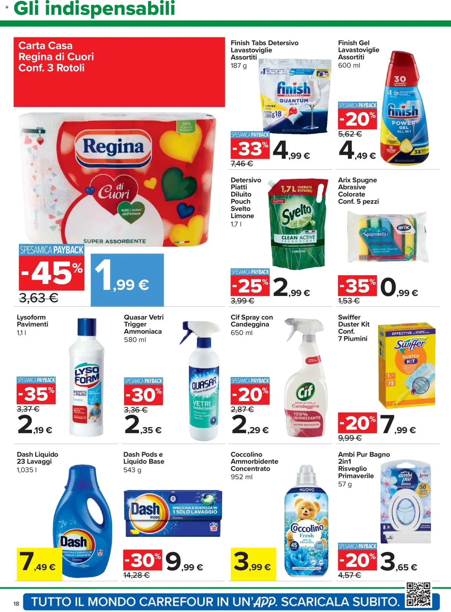 Volantino Carrefour del 24.03.2026 | Pagina: 18 | Prodotti: Ammorbidente, Candeggina, Limone, Bagno