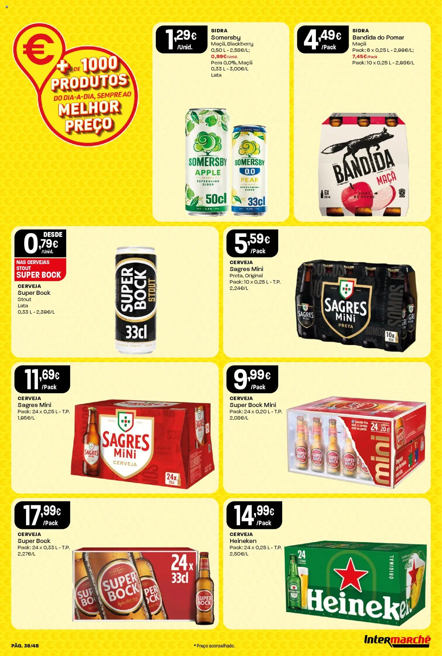 Intermarché folheto │ válido de 18.12.2025 | Página: 36 | Produtos: Super bock, Maça, Cerveja, Somersby