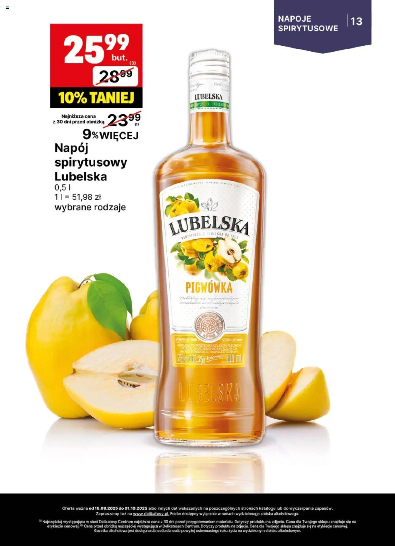 Delikatesy Centrum Gazetka - DeliBarek od 18.09.2025 | Strona: 13 | Produkty: Napoje, Delikatesy