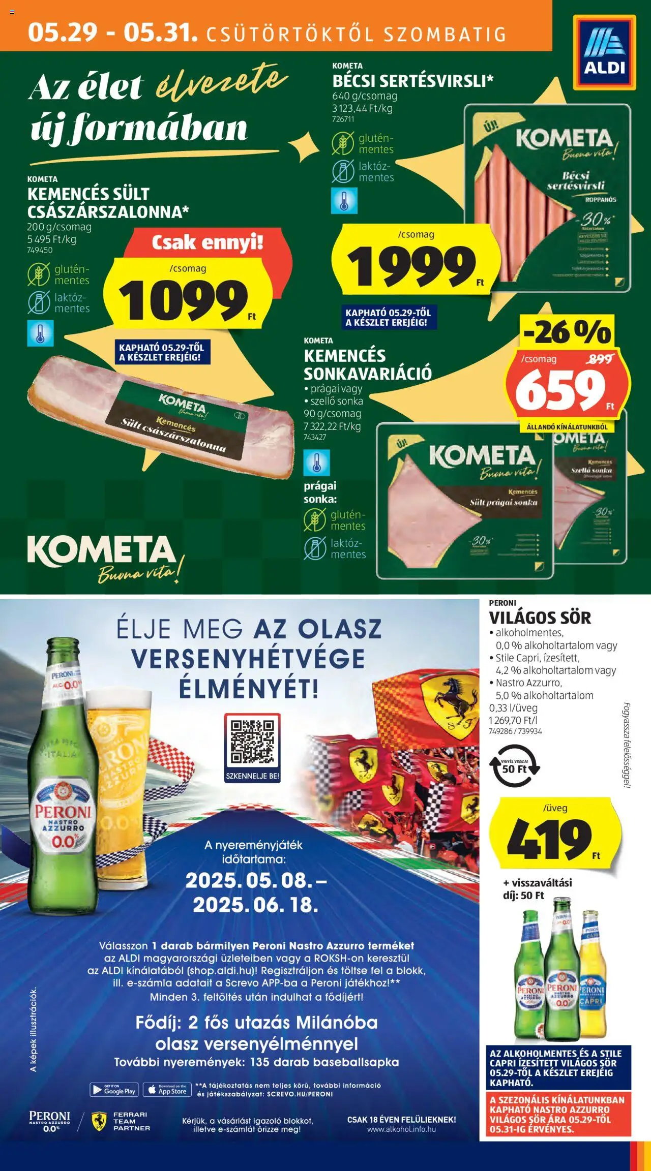 Aldi akciós ujság - amely érvényes a következő dátumtól: 29.05.2025 | Oldal: 17 | Termékek: Prágai sonka, Sonka, Császárszalonna, Sör