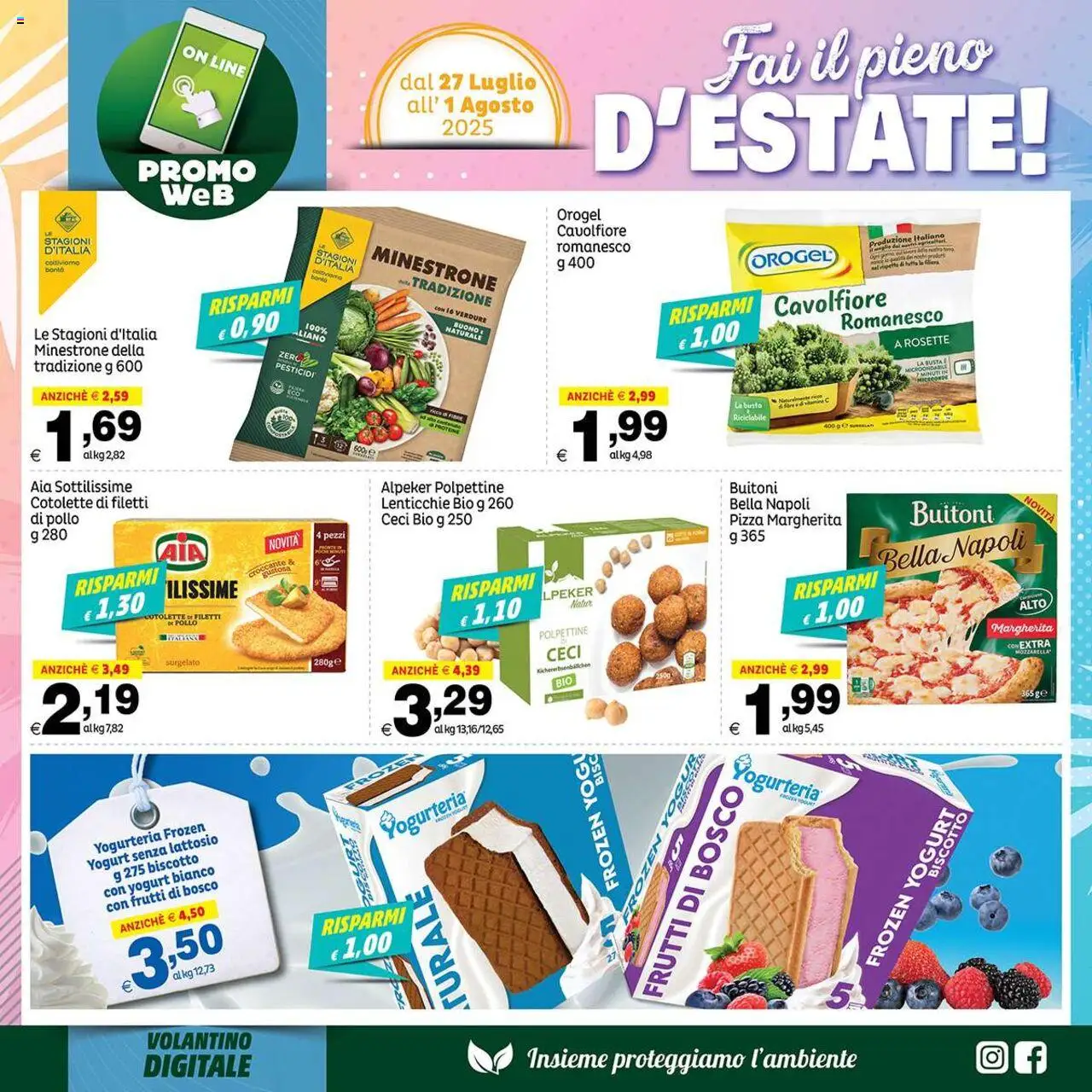 Volantino Elite Supermercati del 27.07.2025 | Pagina: 4 | Prodotti: Minestrone, Yogurt senza lattosio, Verdure, Mozzarella