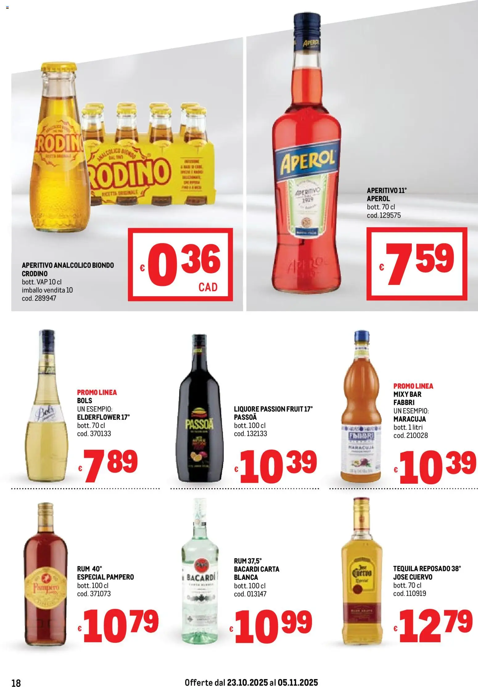 Volantino Metro del 23.10.2025 | Pagina: 18 | Prodotti: Tequila, Aperol, Liquore, Aperitivo