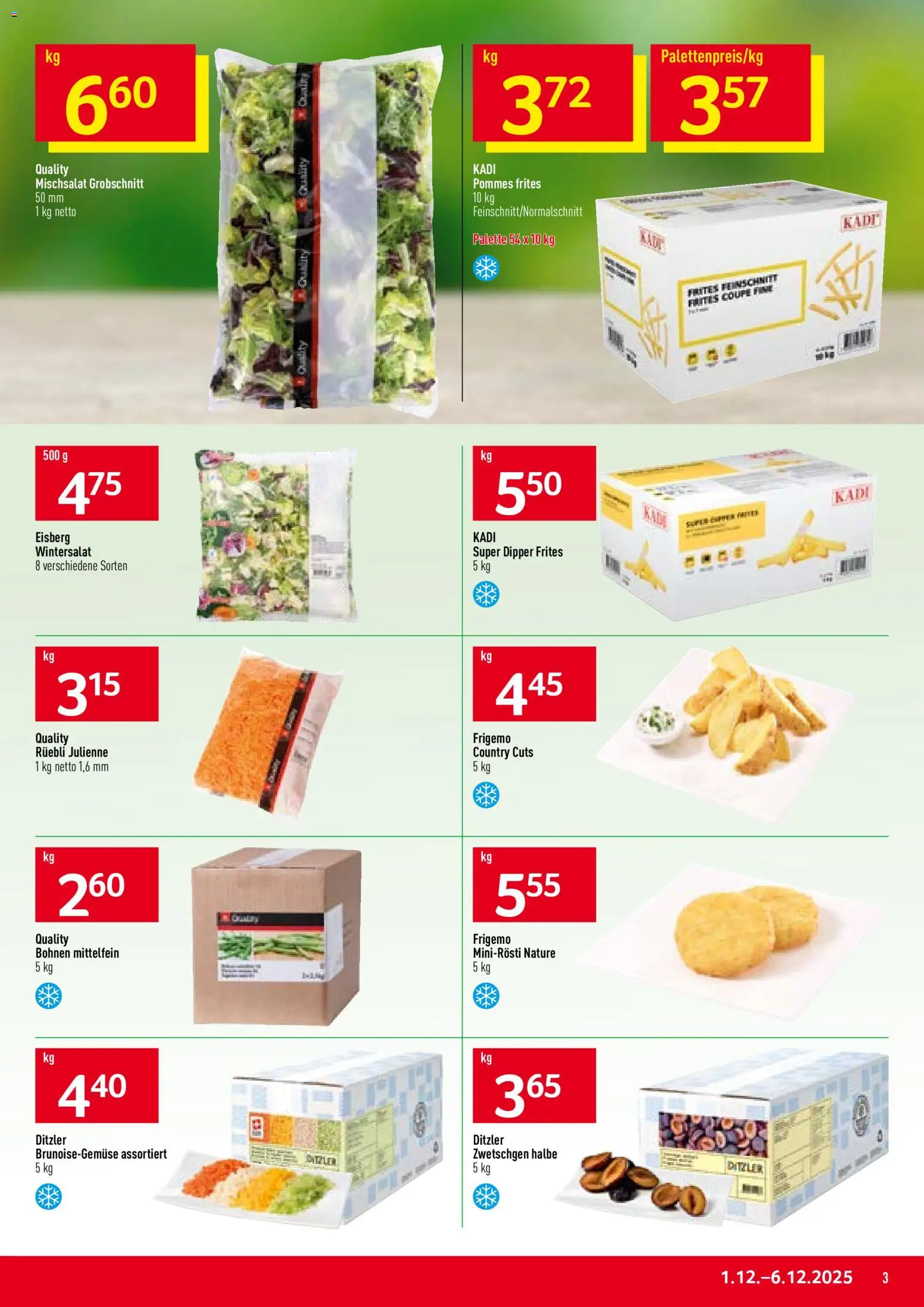 Prodega Aktionen – gültig ab 01.12.2025 | Seite: 3 | Produkte: Zwetschgen, Pommes Frites