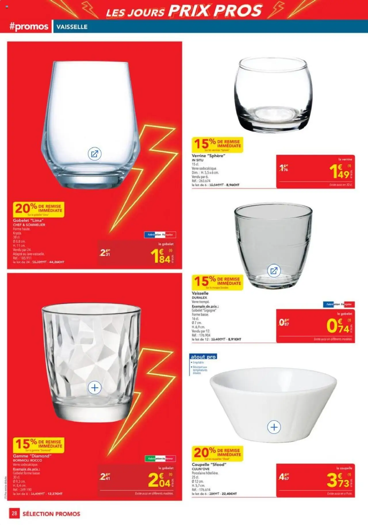 | Page: 28 | Produits: Porcelaine, Verrines
