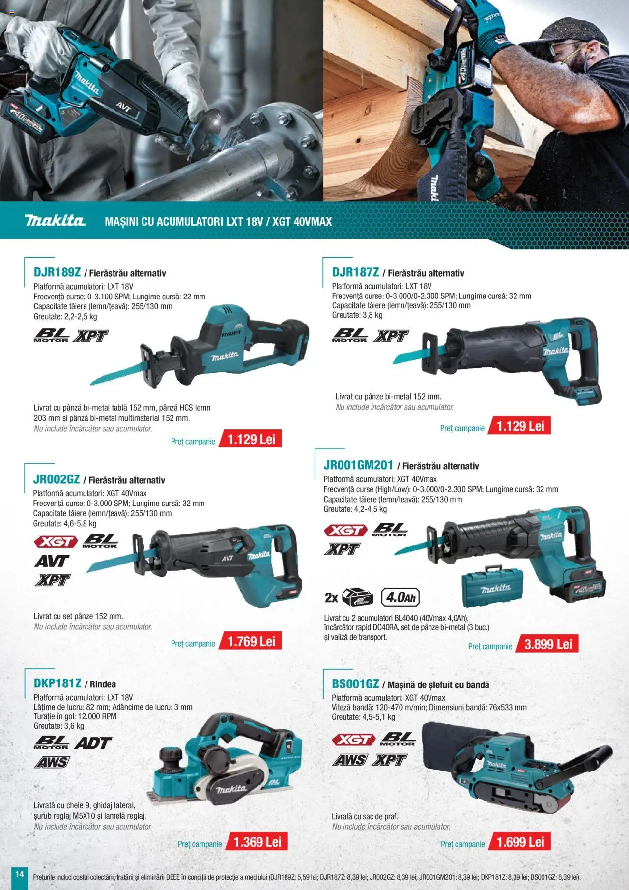 Noul catalog Makita – valabil de la 01.10.2025 | Pagină: 14 | Produse: Valiză, Încărcător, Tablă