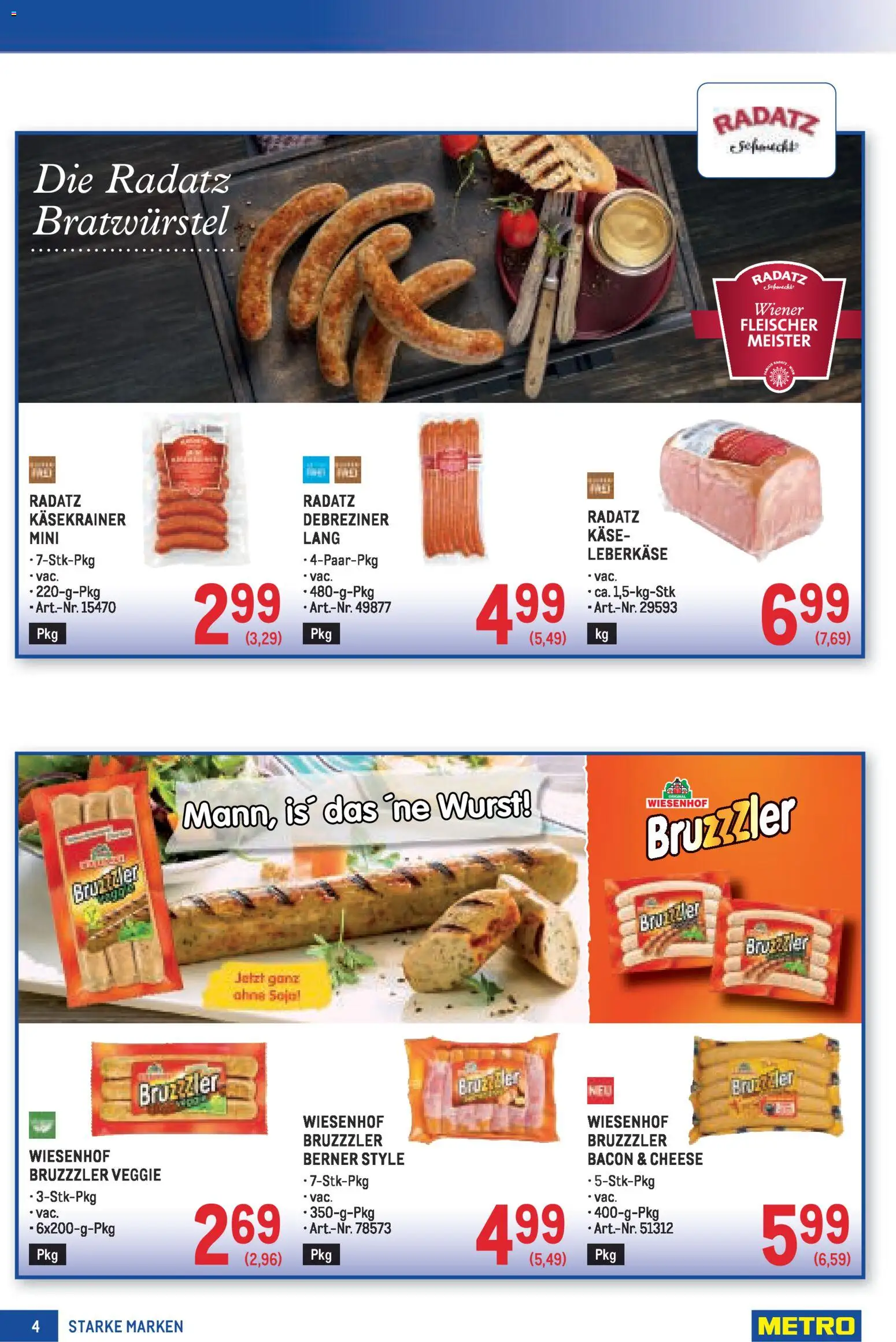 Metro angebote Starke Marken gültig ab 30.04.2026 | Seite: 4 | Produkte: Wurst, Käse