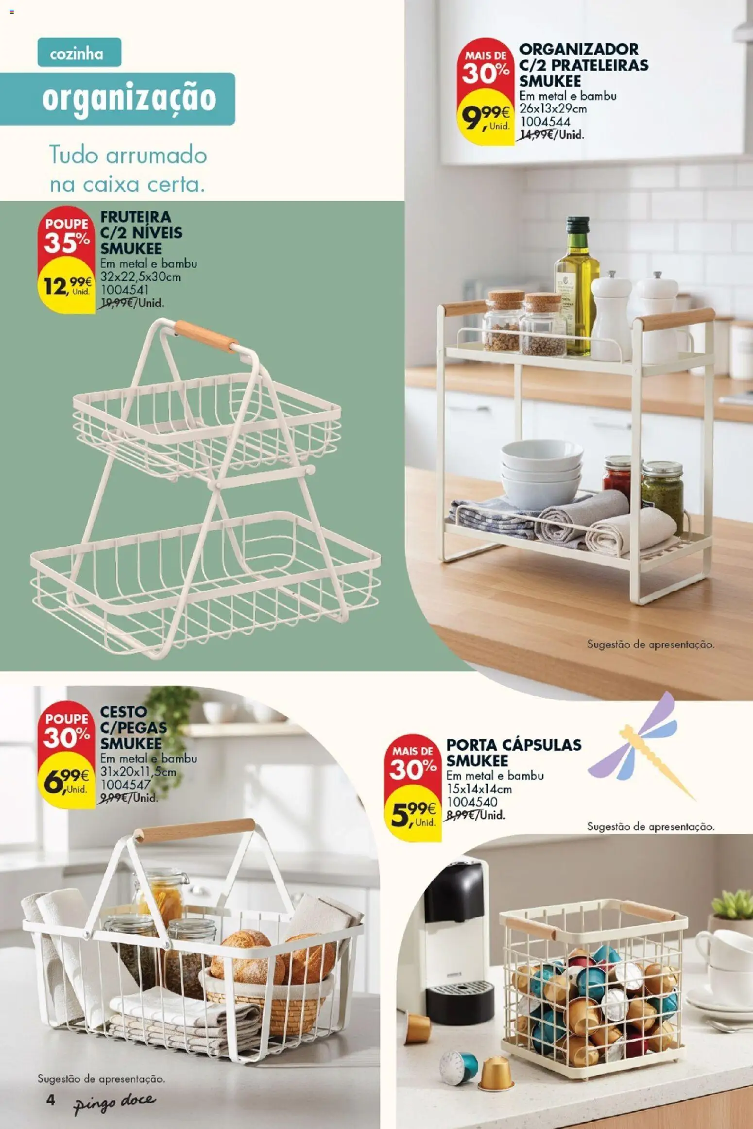 Pingo Doce - Bazar Primavera │ válido de 07.04.2026 | Página: 4 | Produtos: Porta, Fruteira, Caixa, Organizador