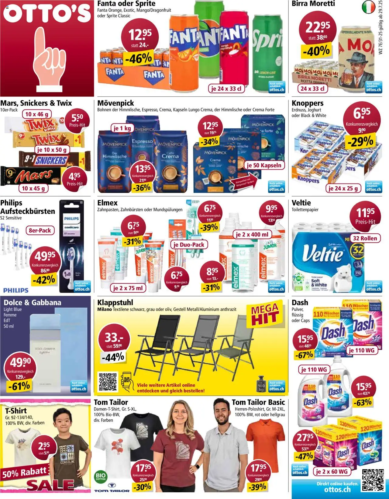 Otto's Aktionen ab 29.07.2025 | Seite: 1 | Produkte: Fanta, Twix, Joghurt, Toilettenpapier